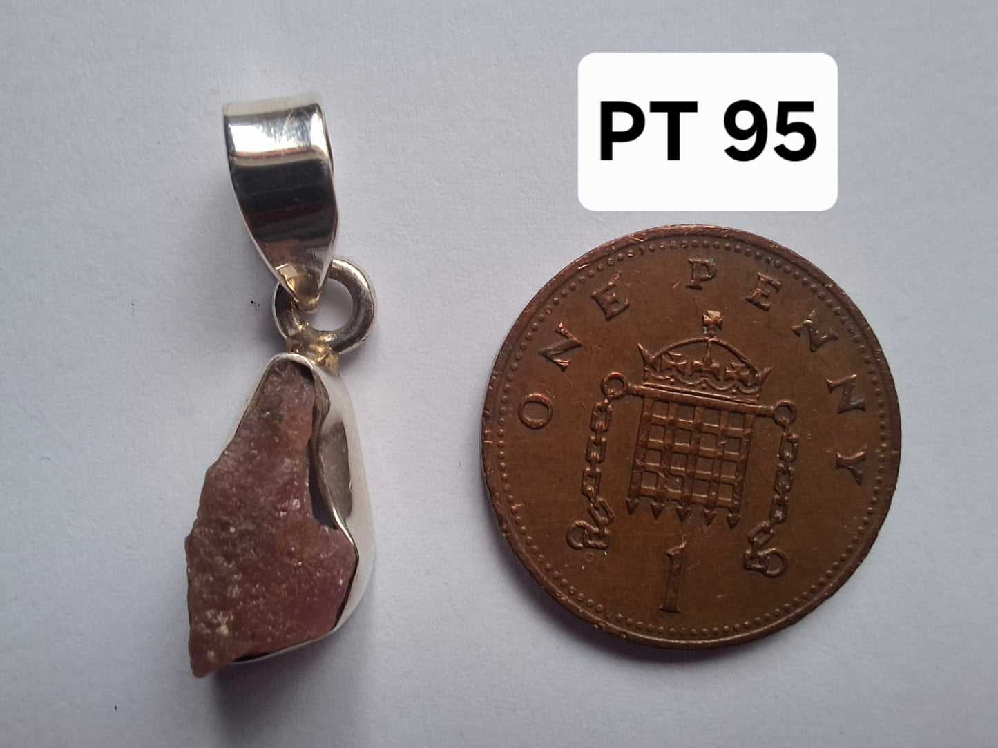 Pink Tourmaline Pendant, 925 Silver, Crystal (Ref: PT95)