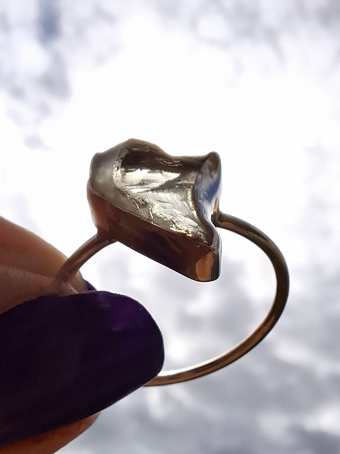Libyan Desert Glass Ring, size large W, 925 Silver, Tektite (Ref: LR62)