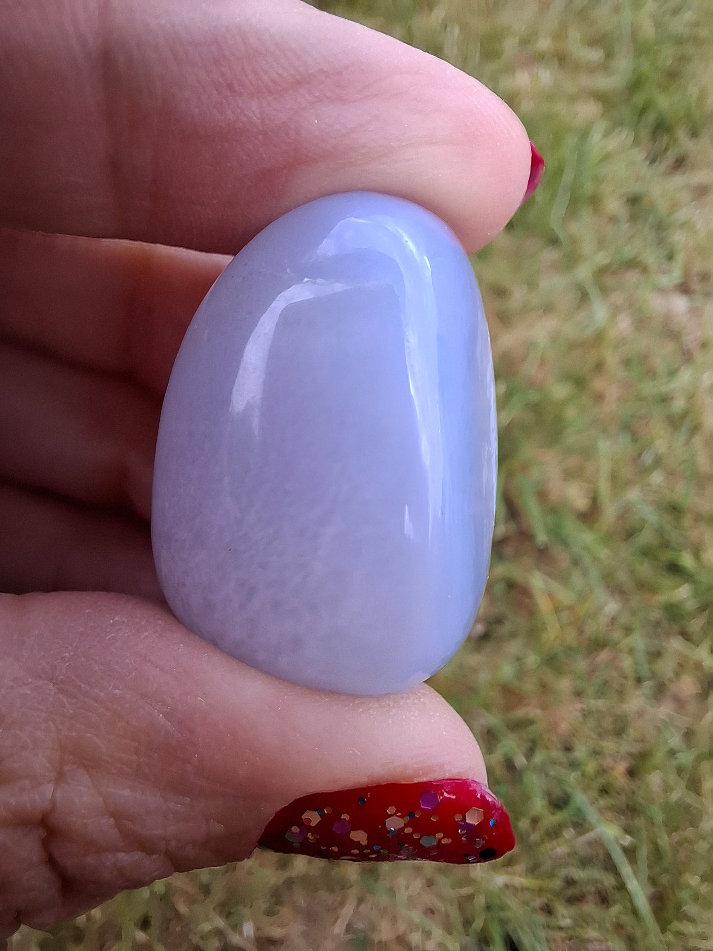 Blue Lace Agate, Tumble Stone, Crystal (Ref: T146)