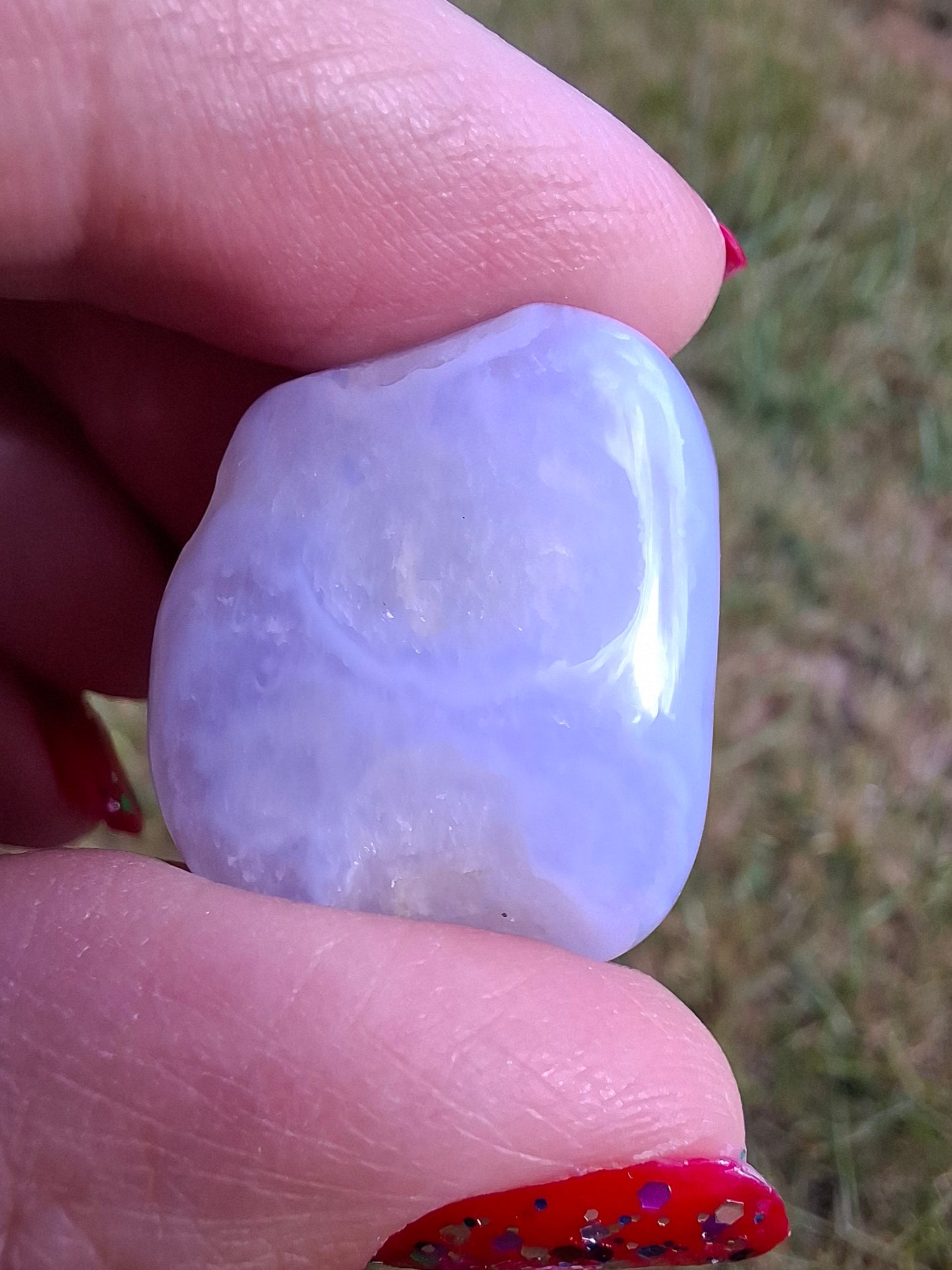 Blue Lace Agate, Tumble Stone, Crystal (Ref: T140)