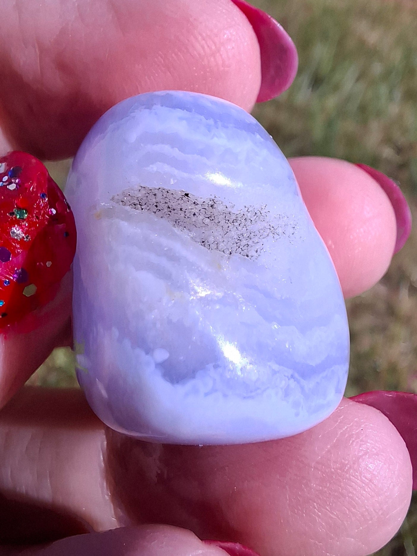 Blue Lace Agate, Tumble Stone, Crystal (Ref: T141)