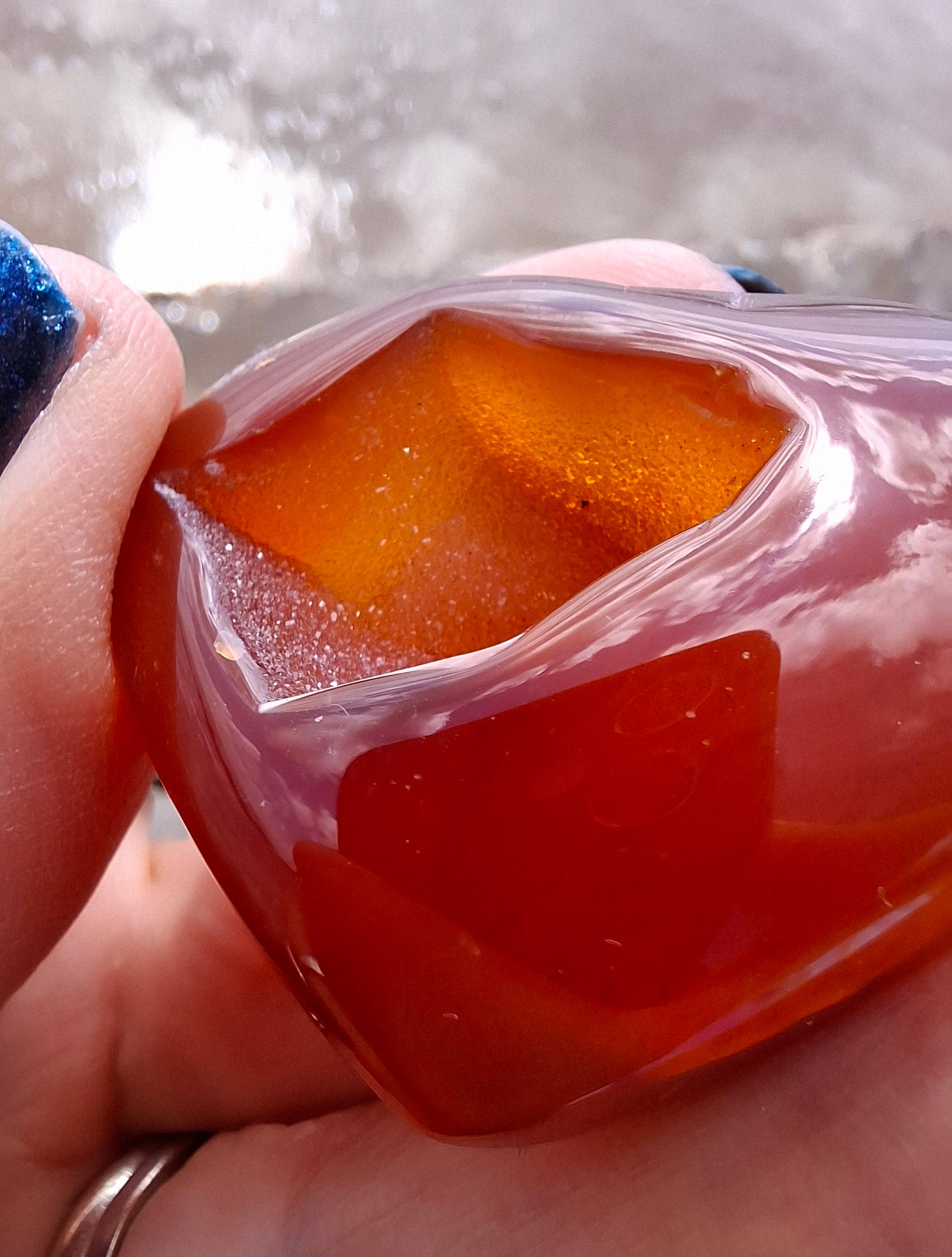 Druzy Carnelian Heart, Crystal (Ref: DCH1)