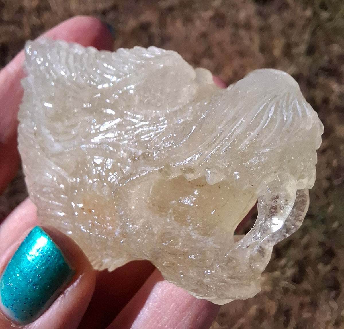 Libyan Desert Glass DRAGON HEAD Carving, 75.84g, Tektite (Ref: Dragon1)