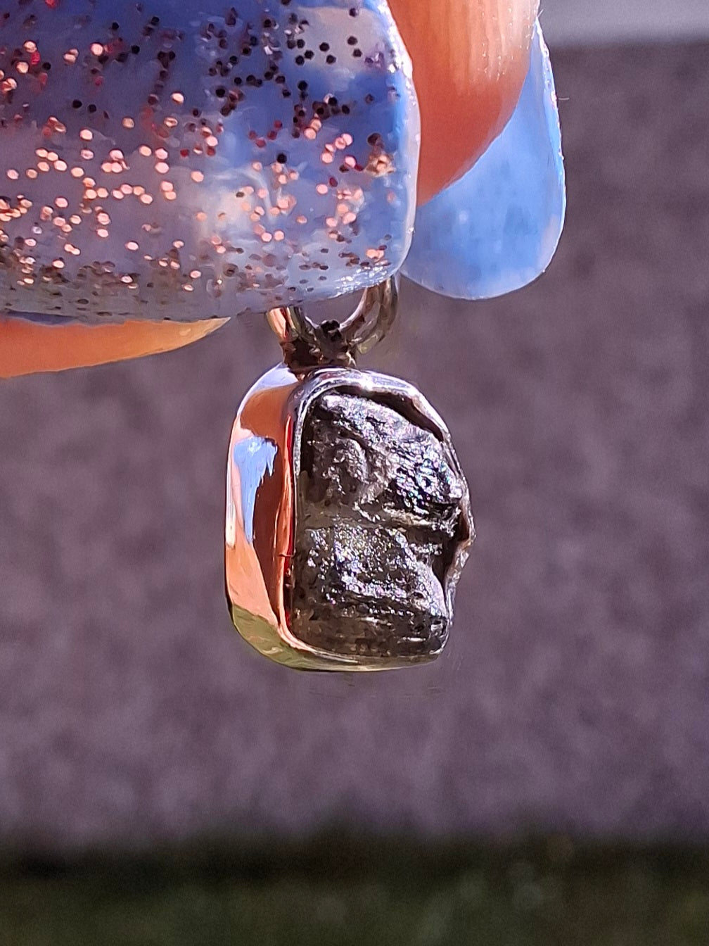 Moldavite Pendant, 925 Silver, Tektite (Ref: P44)