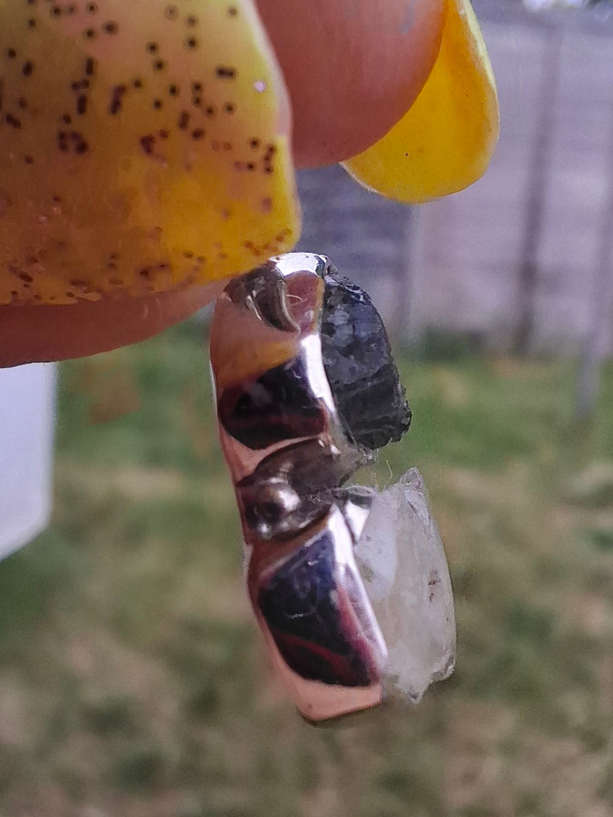 Moldavite & Libyan Desert Glass Pendant, 925 Silver, Tektite (Ref: MLP11)
