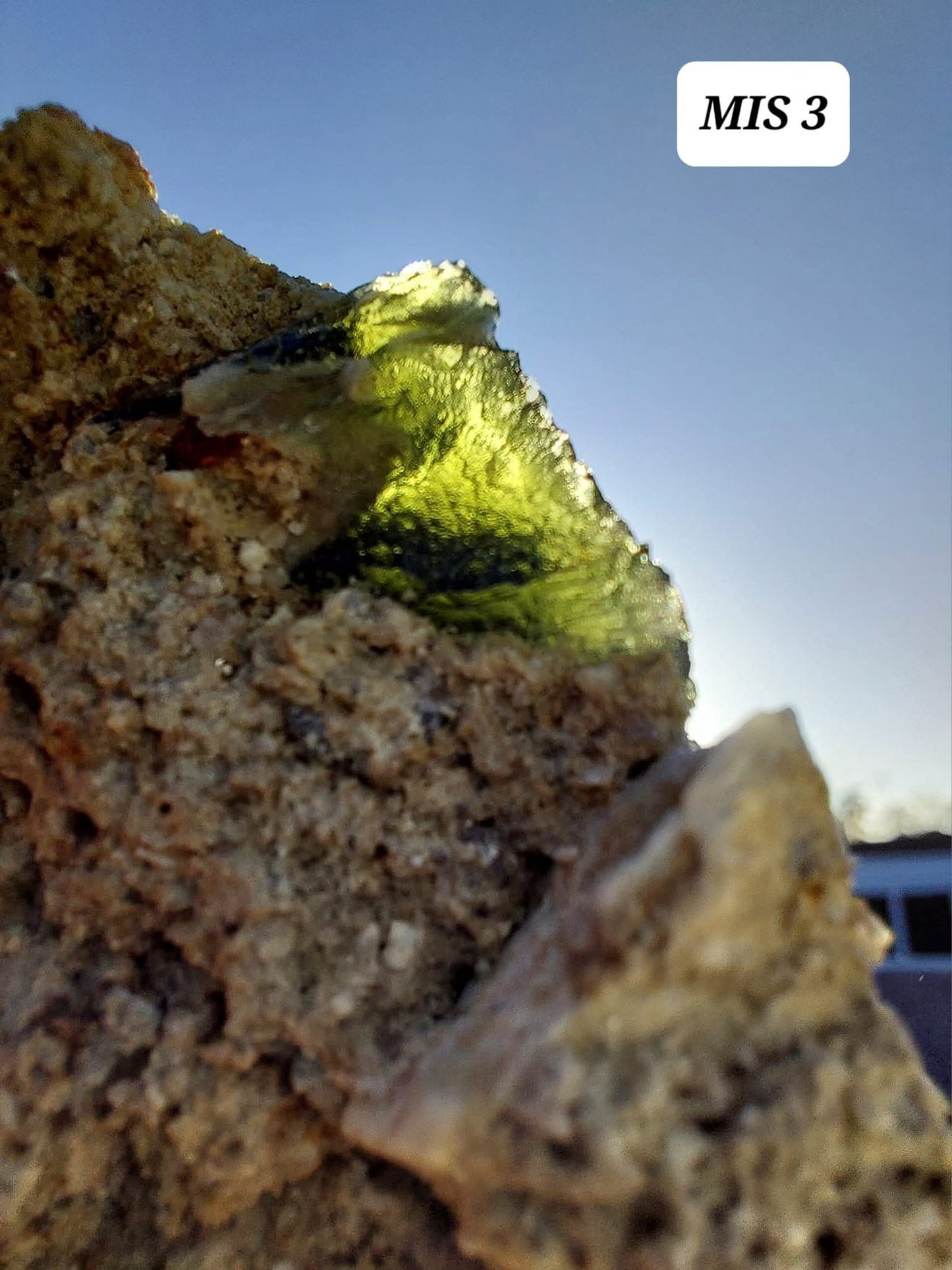 Moldavite In-Situ (in matrix), Besednice, Est- 3g, Tektite (Ref: MIS3)