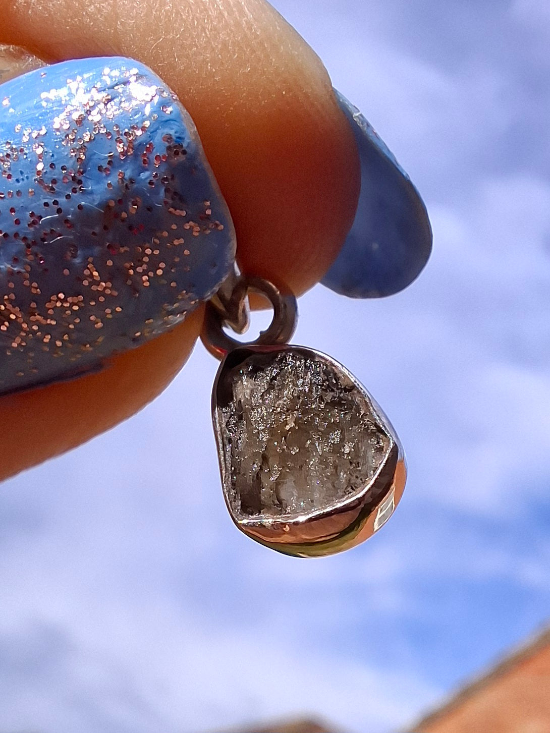 Moldavite Pendant, 925 Silver, Tektite (Ref: P40)