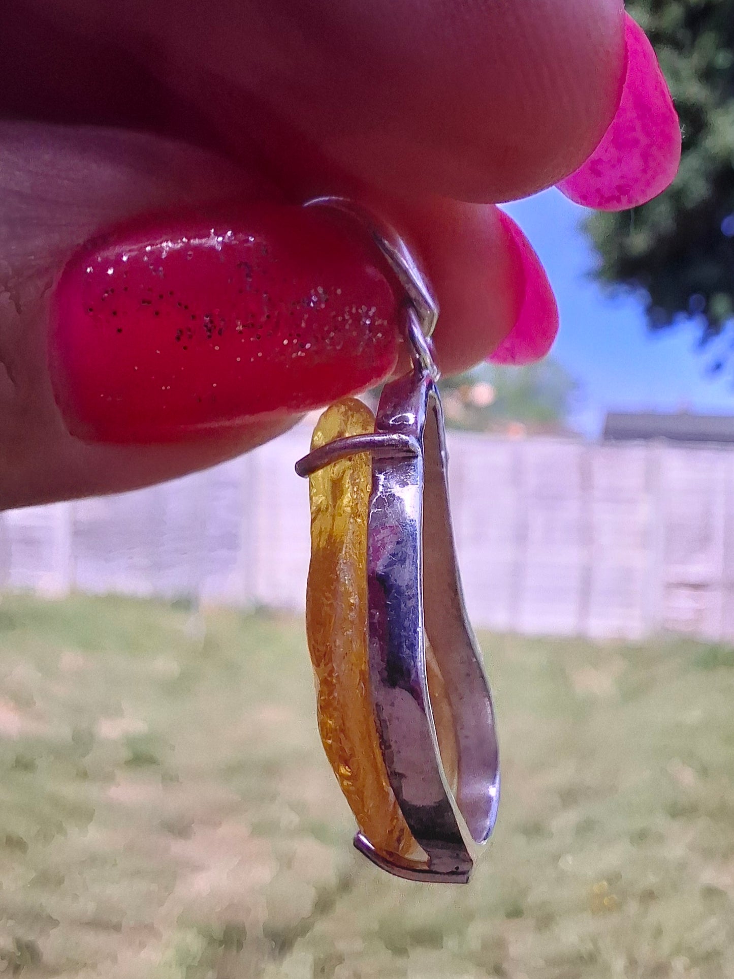 Baltic Amber Pendant, 925 Silver, Fossil (Ref: Ap1)