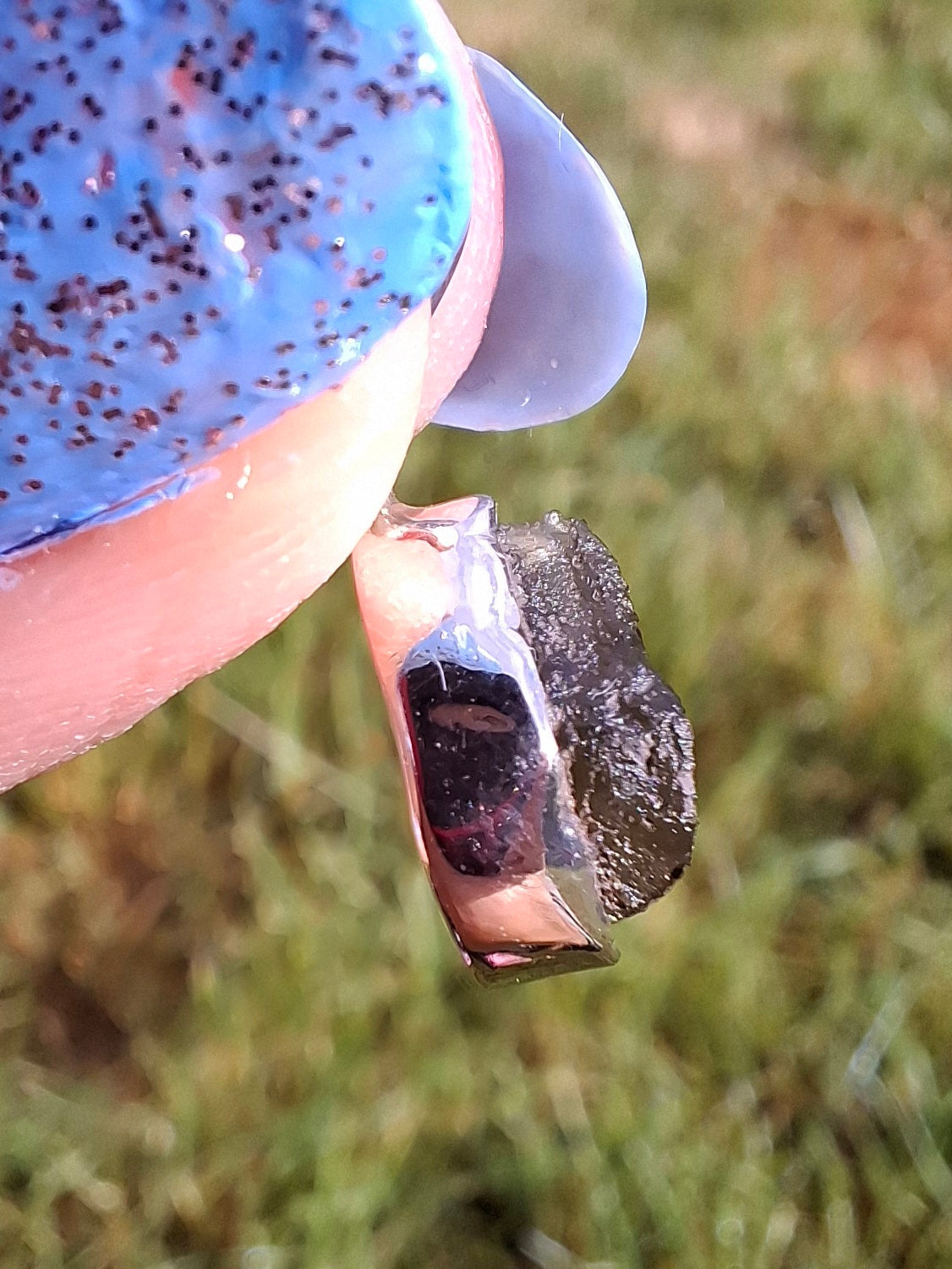 Moldavite Pendant, 925 Silver, Tektite (Ref:P41)