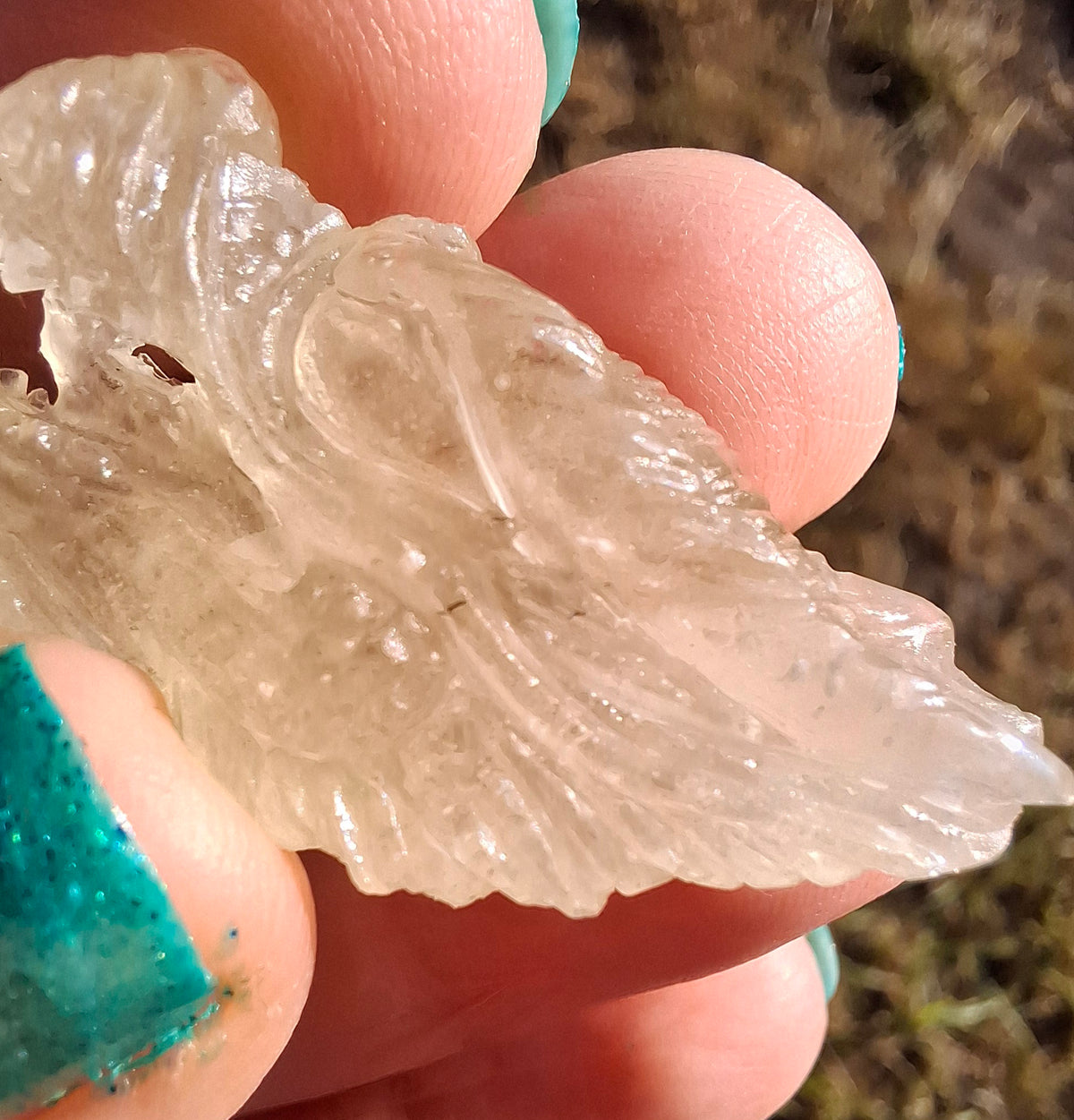 Libyan Desert Glass DRAGON HEAD carving, 9.66g, Tektite (Ref: Dragon 3)