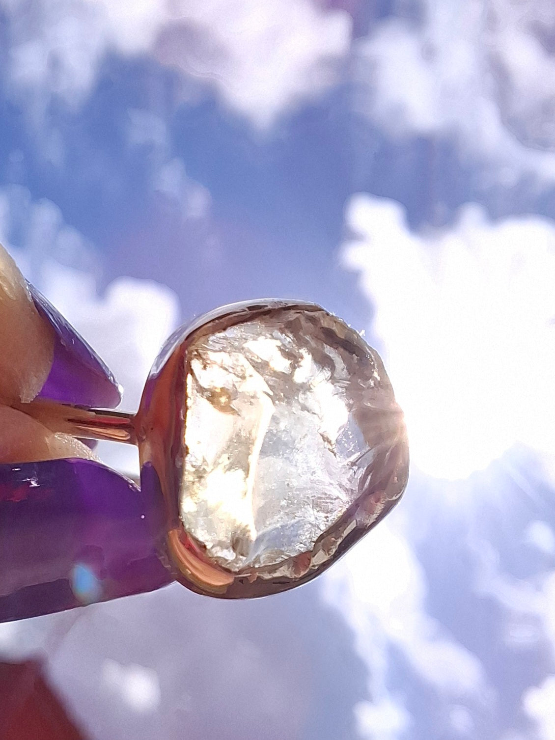 Libyan Desert Glass Ring, size large T, 925 Silver, Tektite (Ref: LR50)