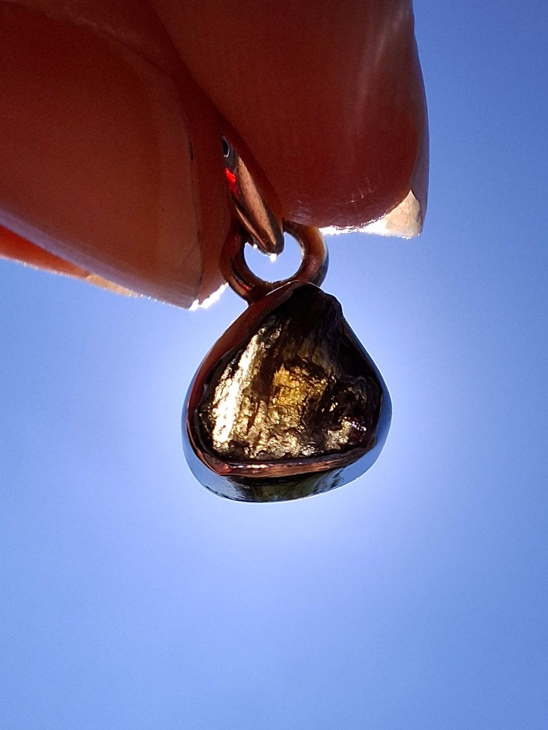 Moldavite Pendant, 925 Silver, Tektite (Ref: P57)
