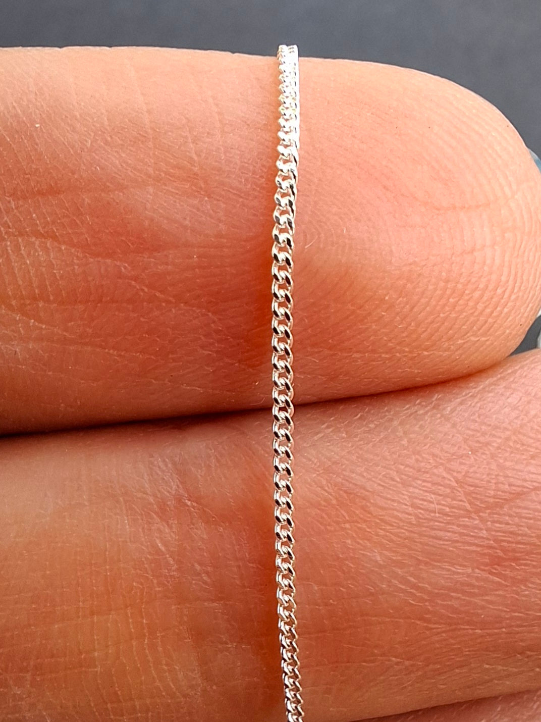Curb Diamond cut, 0.9mm, 20 inch, 925 Silver CHAIN (Ref: chain-4)