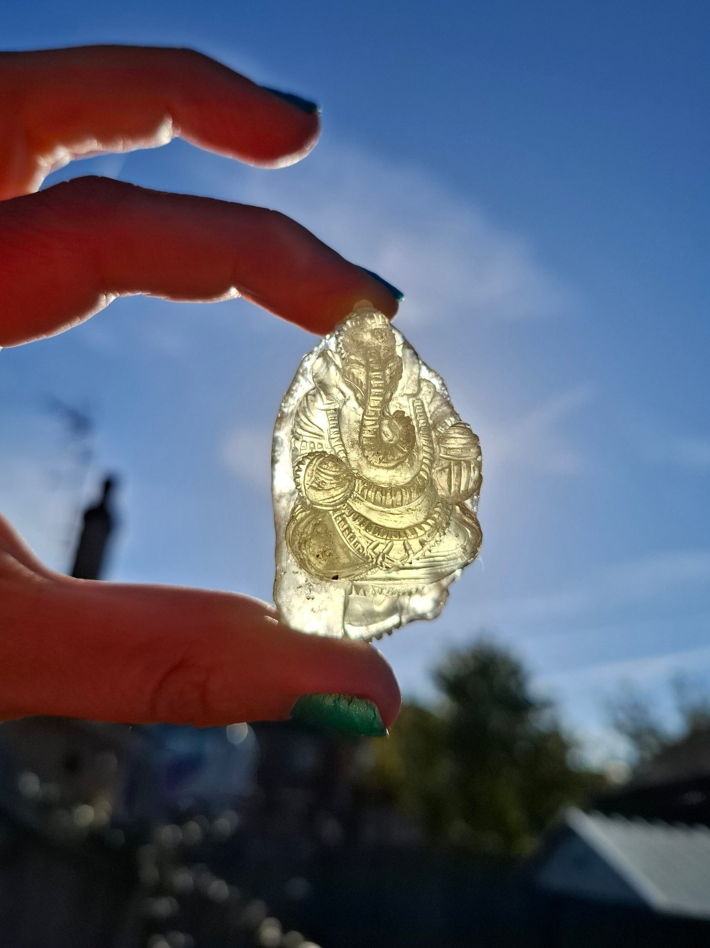 Libyan Desert Glass carving, GANESHA, 26.47g, Tektite (Ref: Ganesha1)