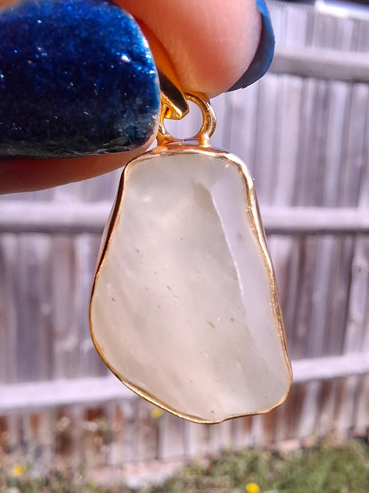 Libyan Desert Glass Pendant, 14K GOLD Plated, Tektite (Ref: LP117)