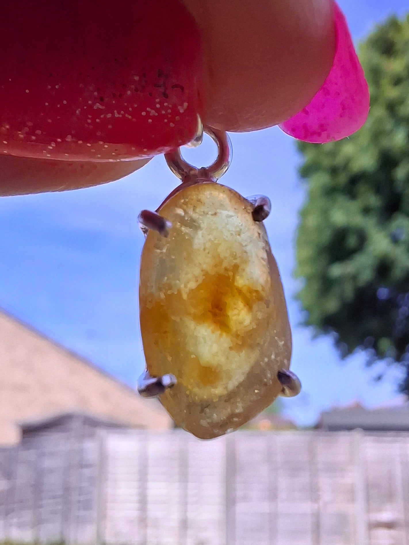 Baltic Amber Pendant, 925 Silver, Fossil (Ref: AP23)