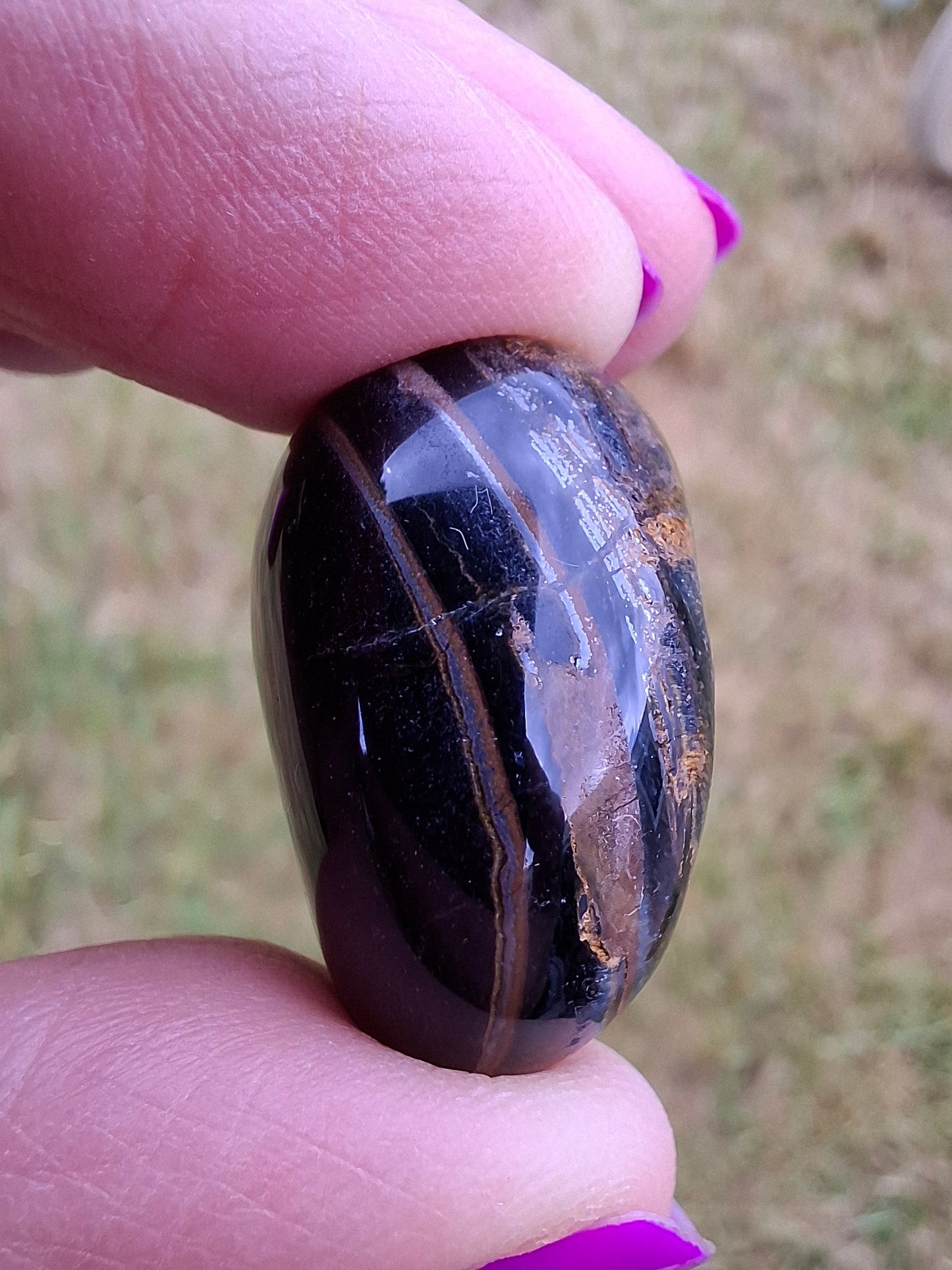 Blue Tigers Eye, Tumble Stone, Crystal (Ref: T24)