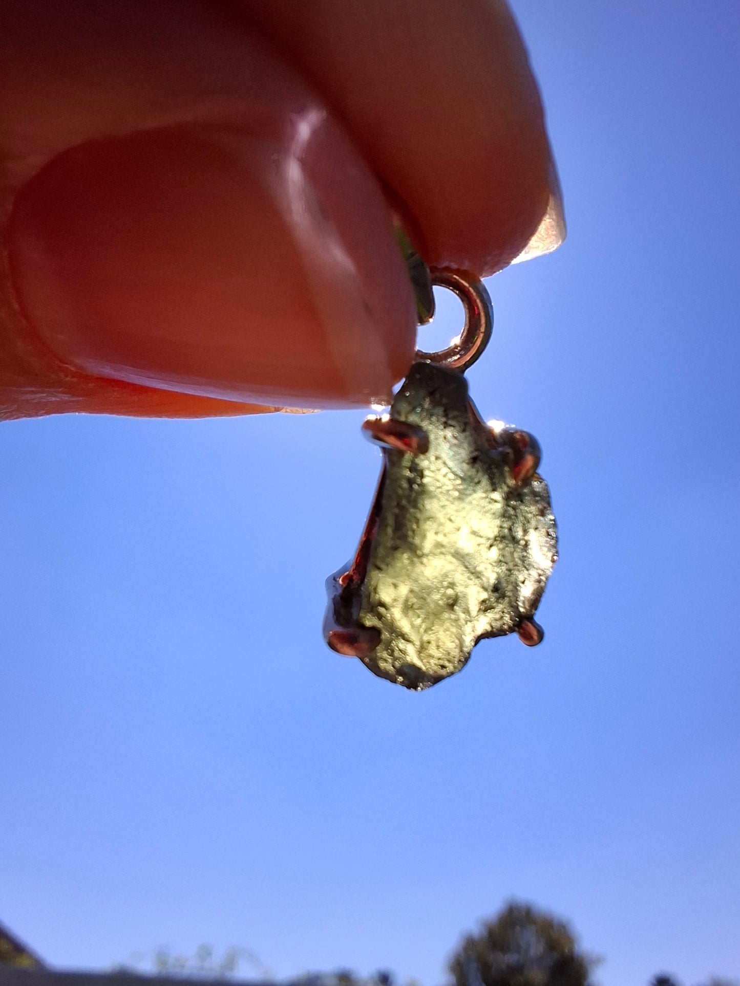 Moldavite Claw Pendant, 925 Silver, Tektite (Ref: P19)