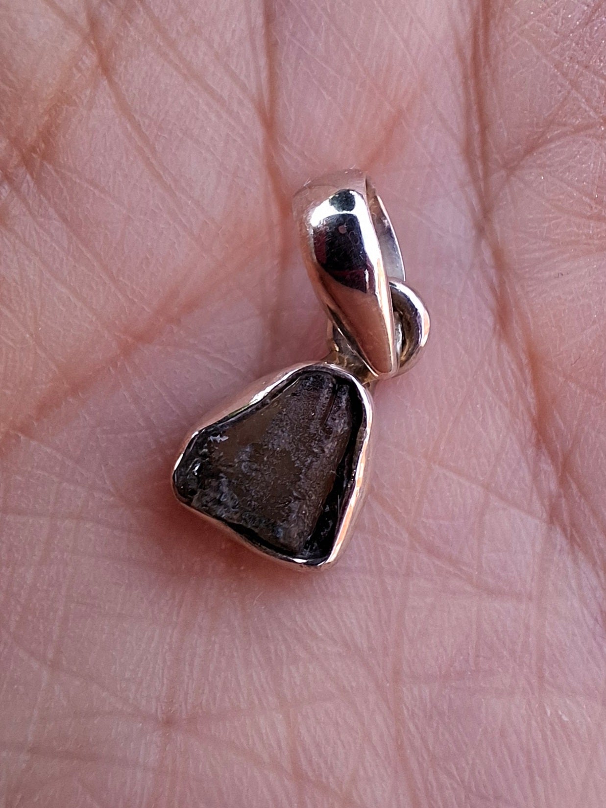 Moldavite Pendant, 925 Silver, Tektite (Ref: P55)