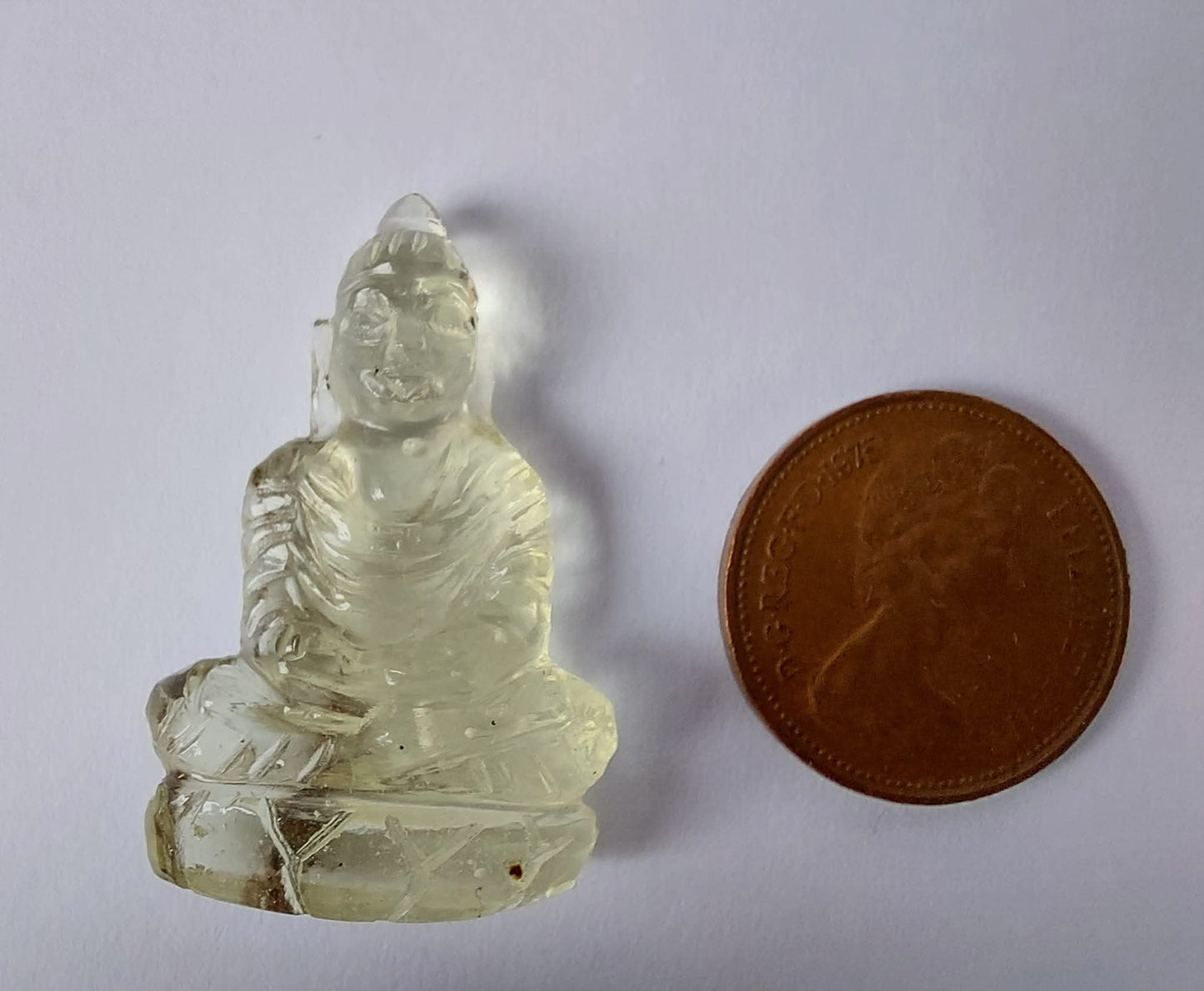 Libyan Desert Glass BUDDHA Carving, 4.61g, Tektite (Ref: LDG B5)