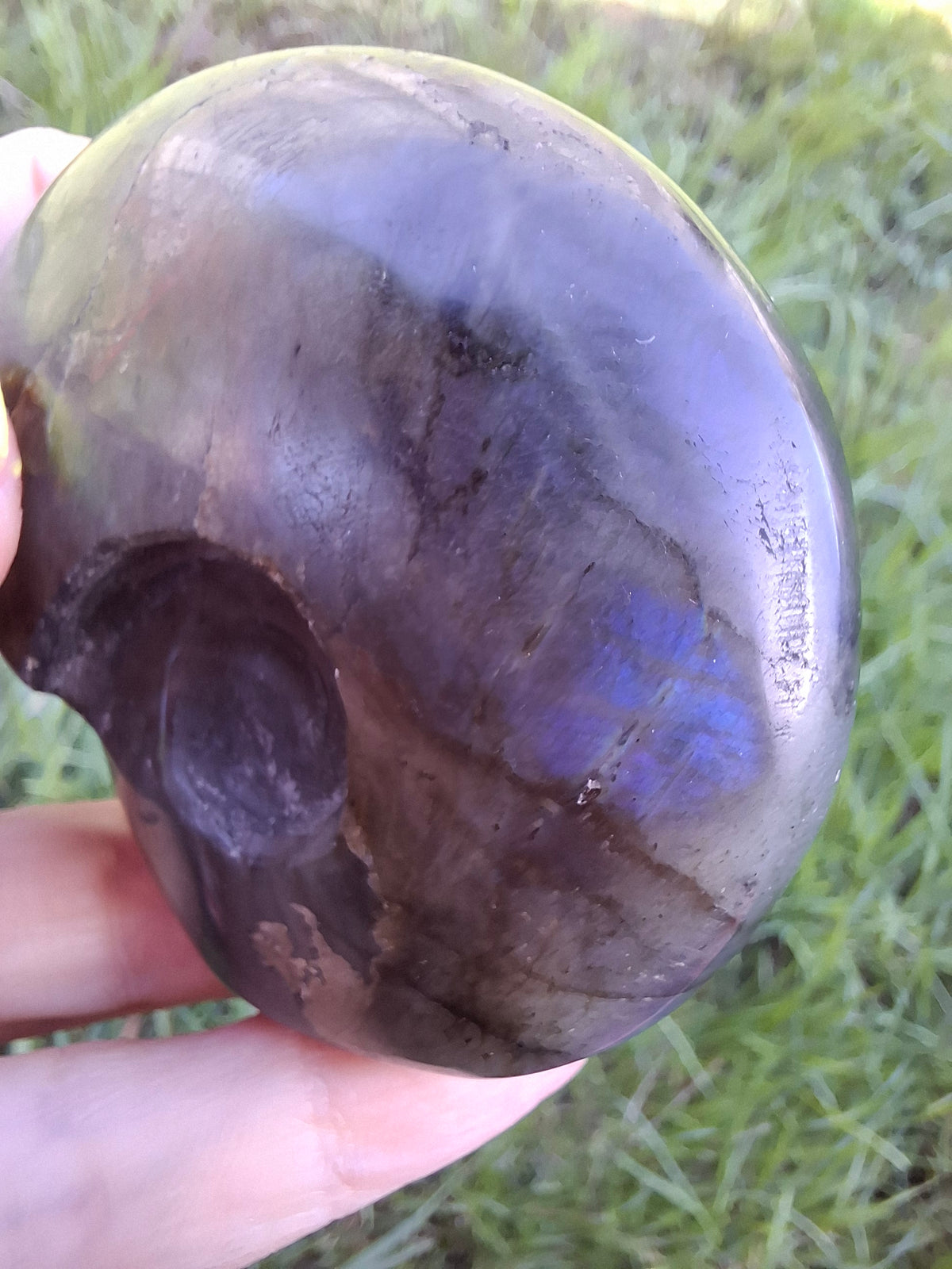 Labradorite Ammonite Carving, 146.90g, Crystal (Ref: laba5)