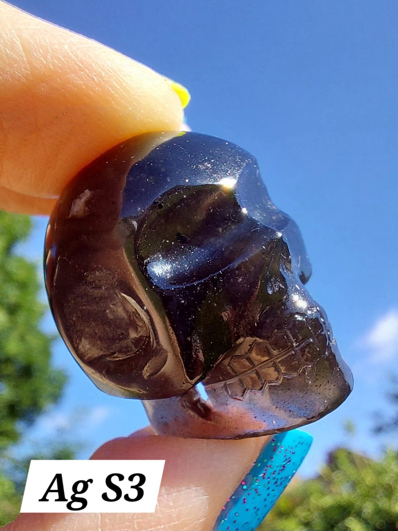 Agni Manitite SKULL Carving, 13.06g, Crystal (Ref: Ag S3)