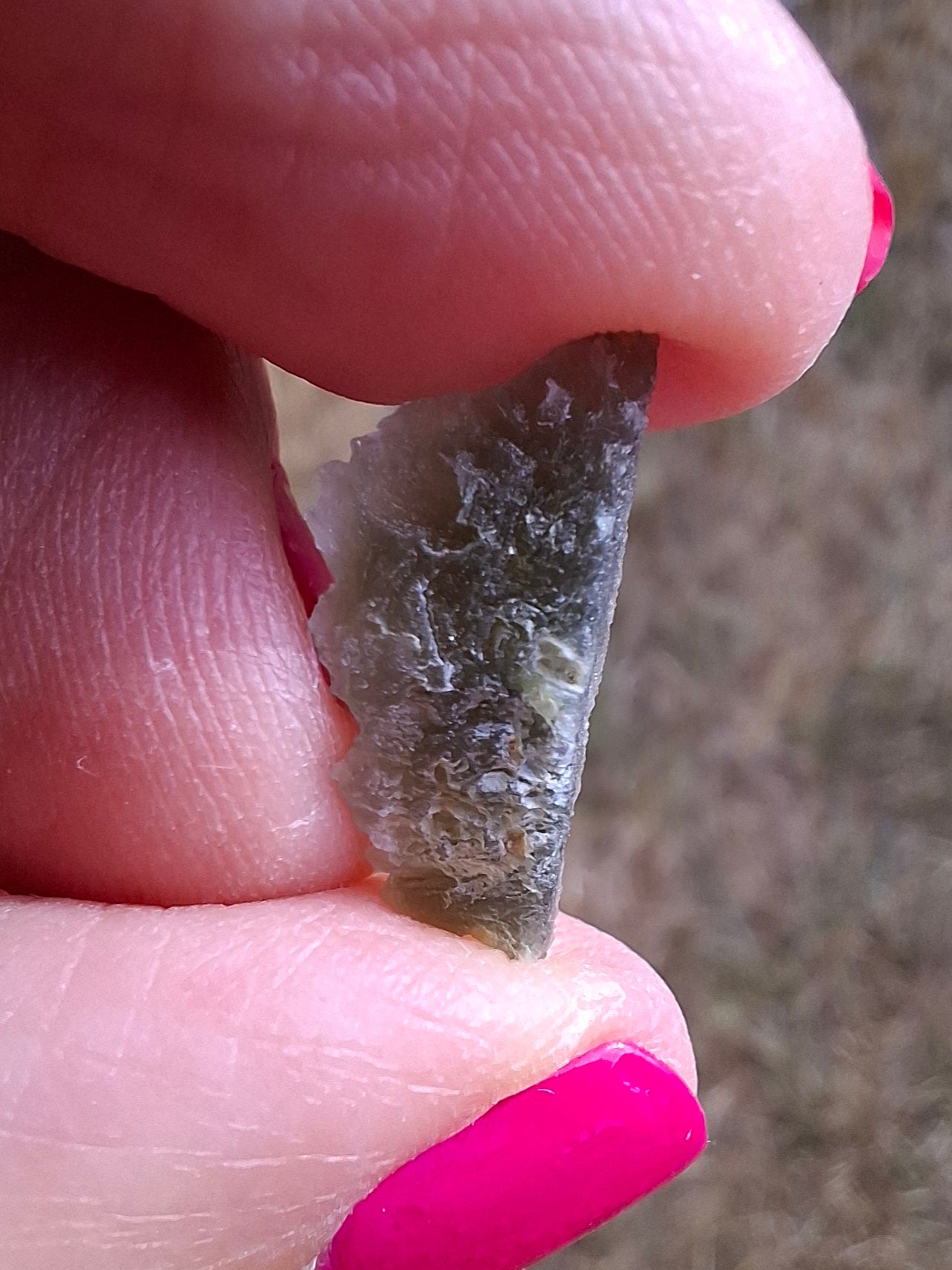 Moldavite Piece, SNOWFLAKE, FROSTED, BRUSNA, Tektite (Ref: 1491)
