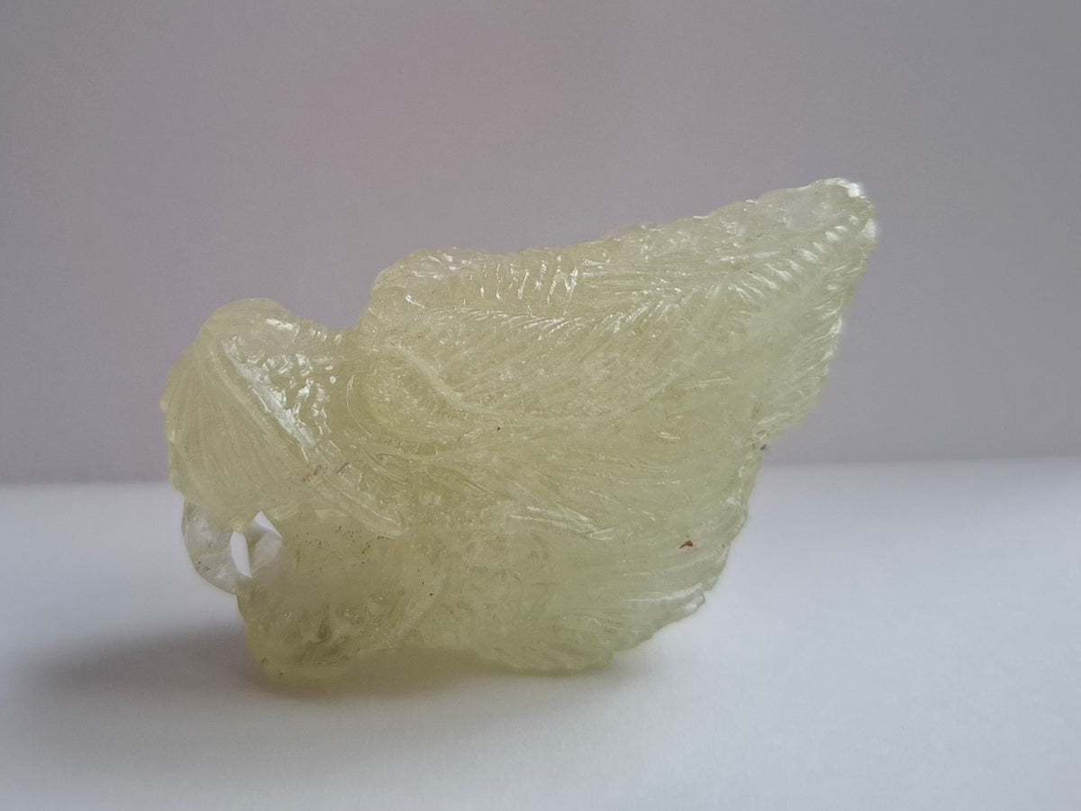 Libyan Desert Glass DRAGON HEAD Carving, 75.84g, Tektite (Ref: Dragon1)