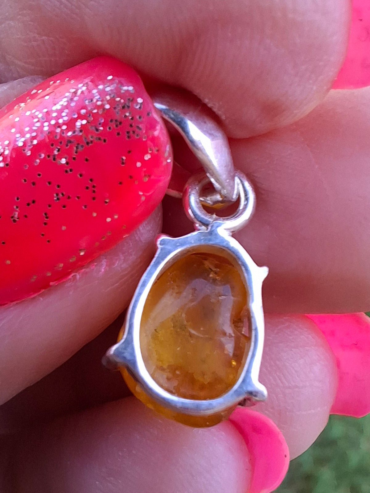 Baltic Amber Pendant, 925 Silver, Fossil (Ref: AP17)