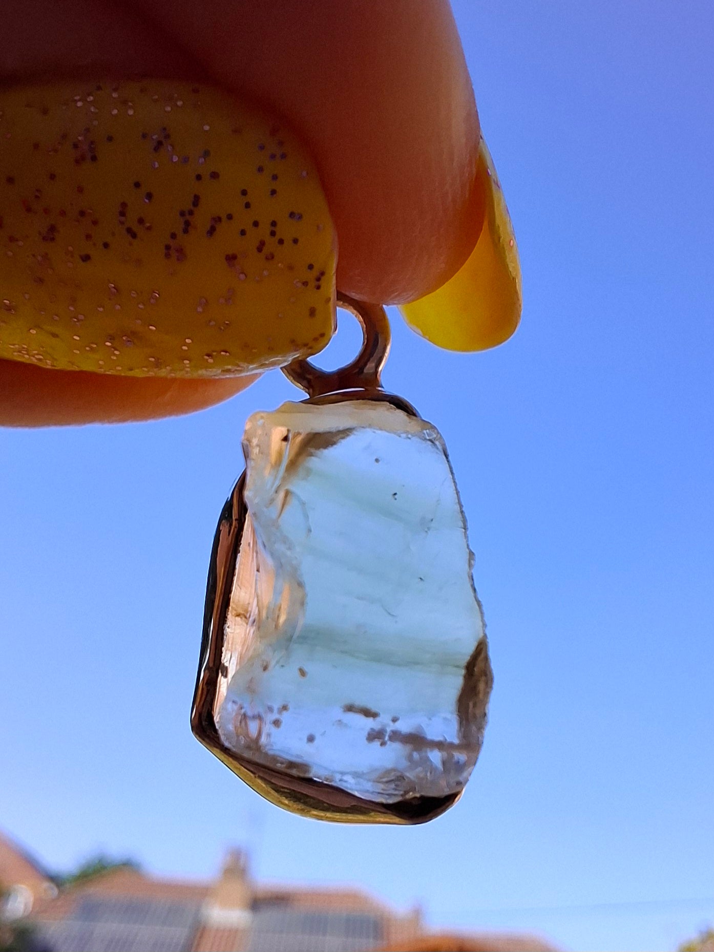 Libyan Desert Glass Pendant, 925 Silver, Tektite (Ref: LP105)