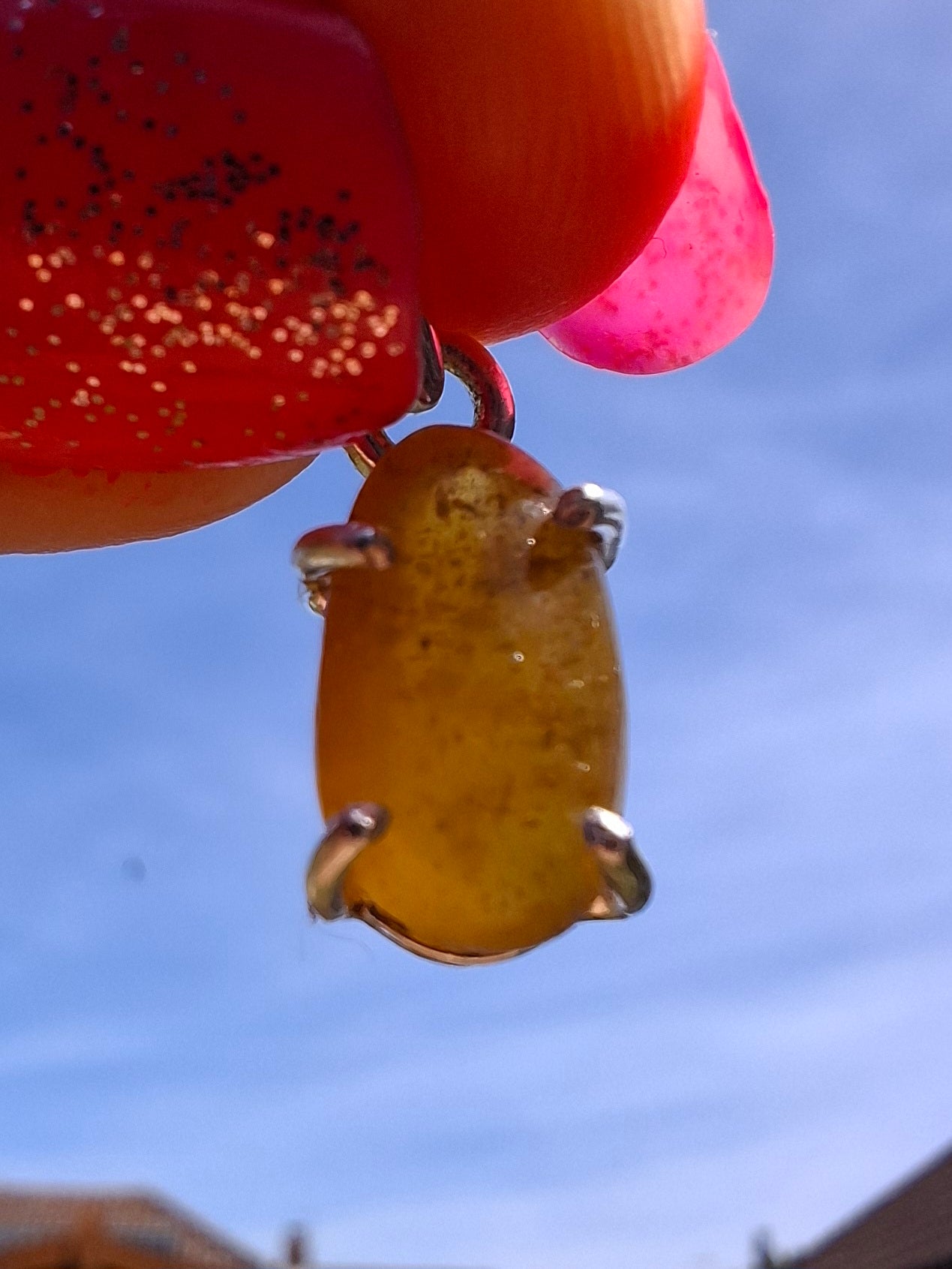 Baltic Amber Pendant, 925 Silver, Fossil (Ref: AP24)