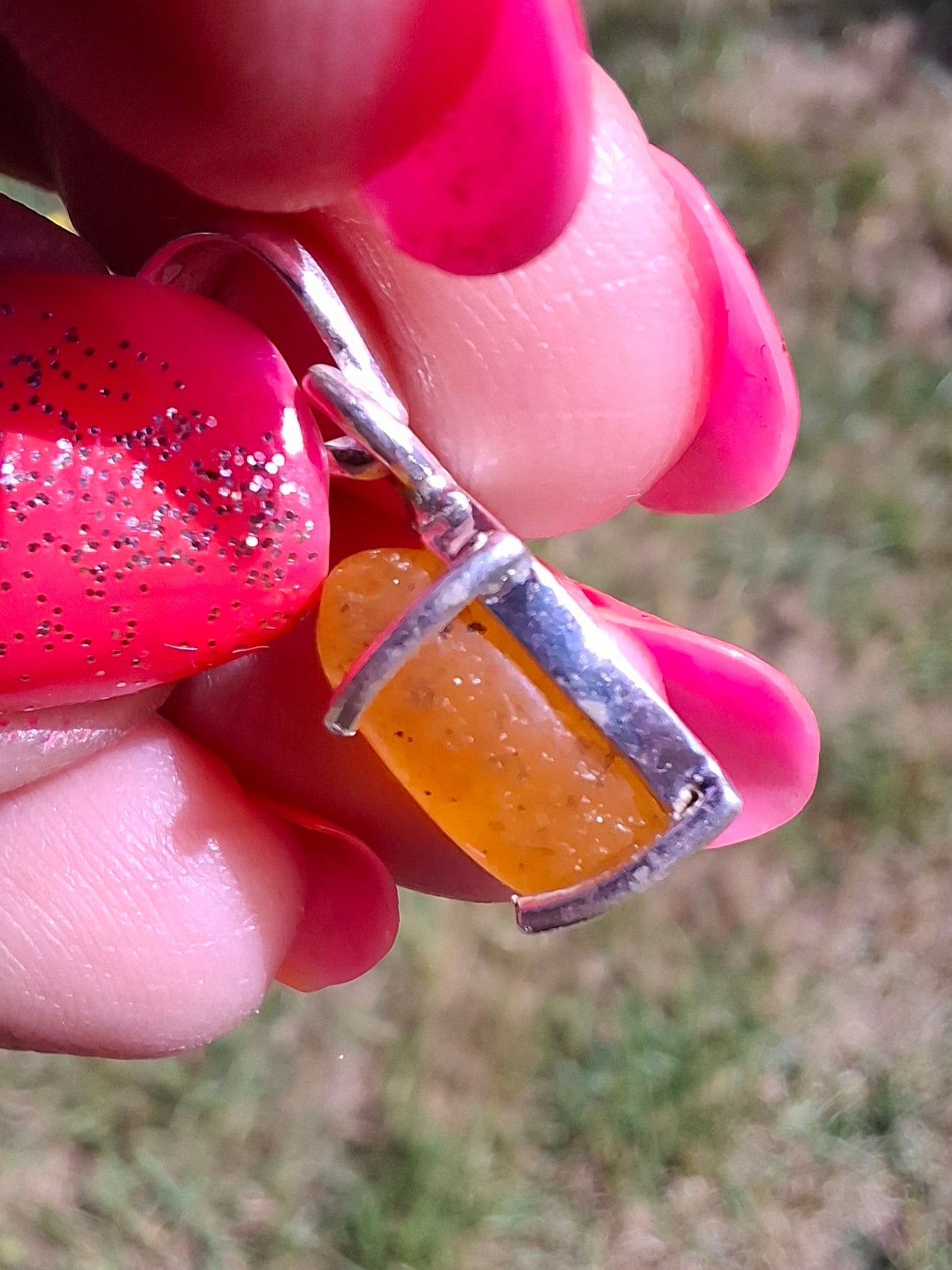 Baltic Amber Pendant, 925 Silver, Fossil (Ref: AP24)