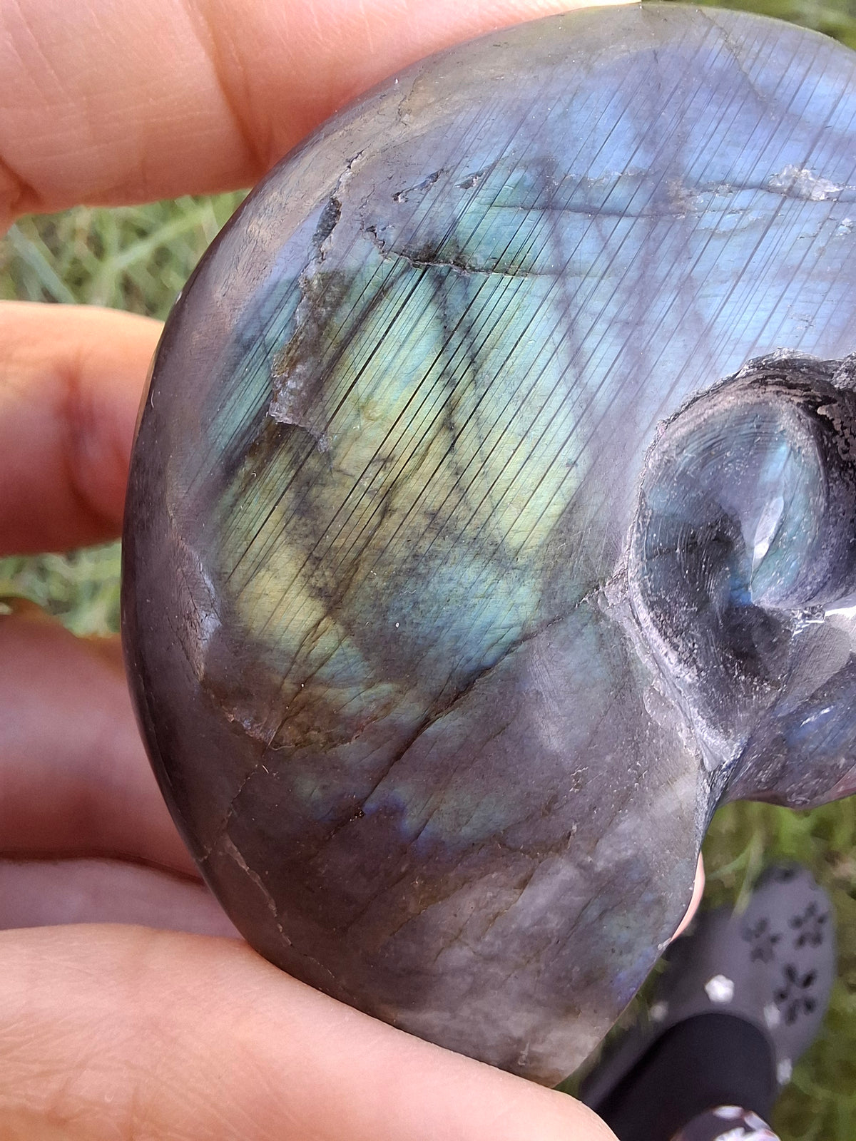 Labradorite Ammonite Carving, 111.66g, Crystal (Ref: laba3)
