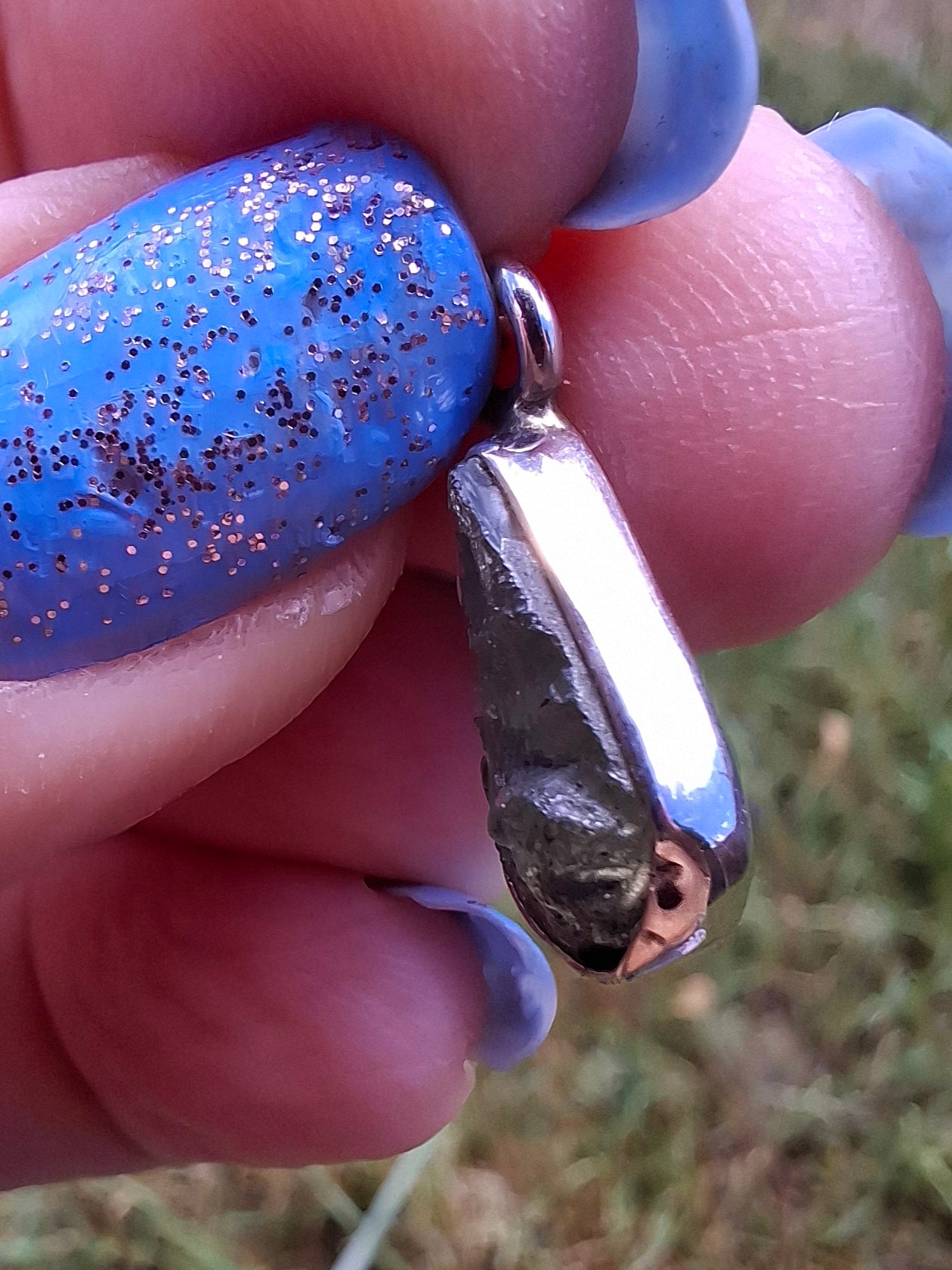 Moldavite Pendant, 925 Silver, Tektite (Ref: P73)