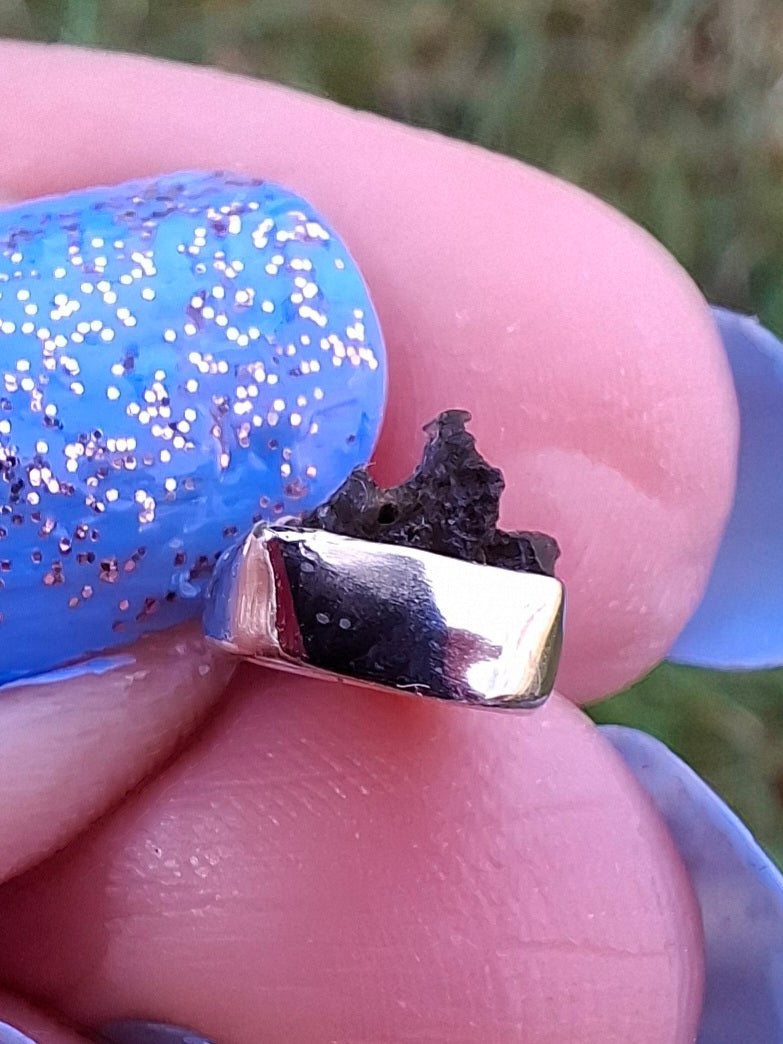 Moldavite Pendant, 925 Silver, Tektite (Ref: P50)