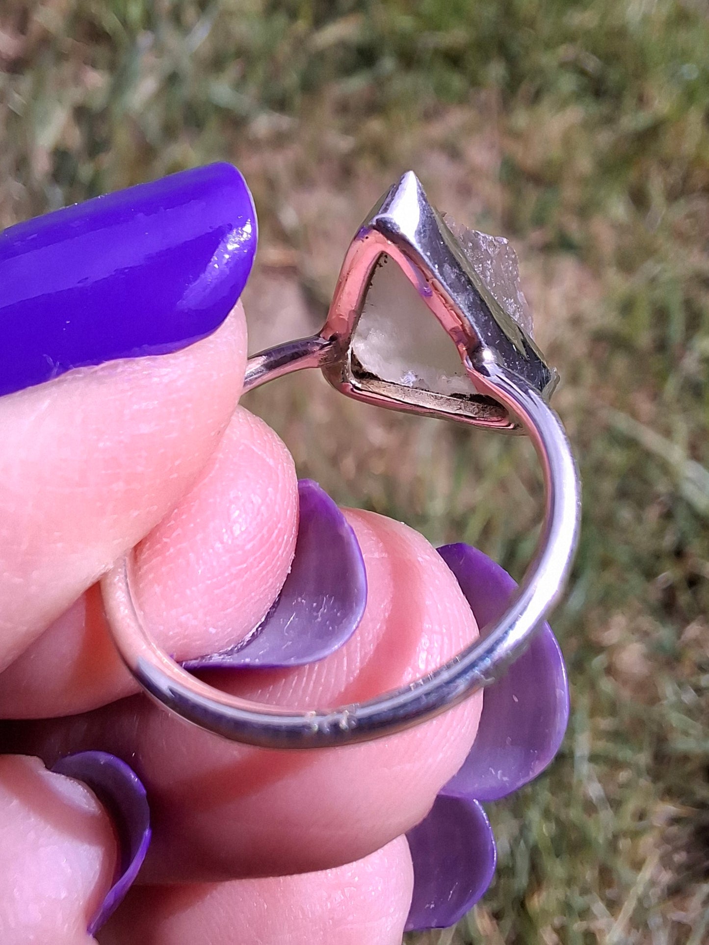 Libyan Desert Glass Ring, size large J/small K, 925 Silver, Tektite (Ref: LR11)