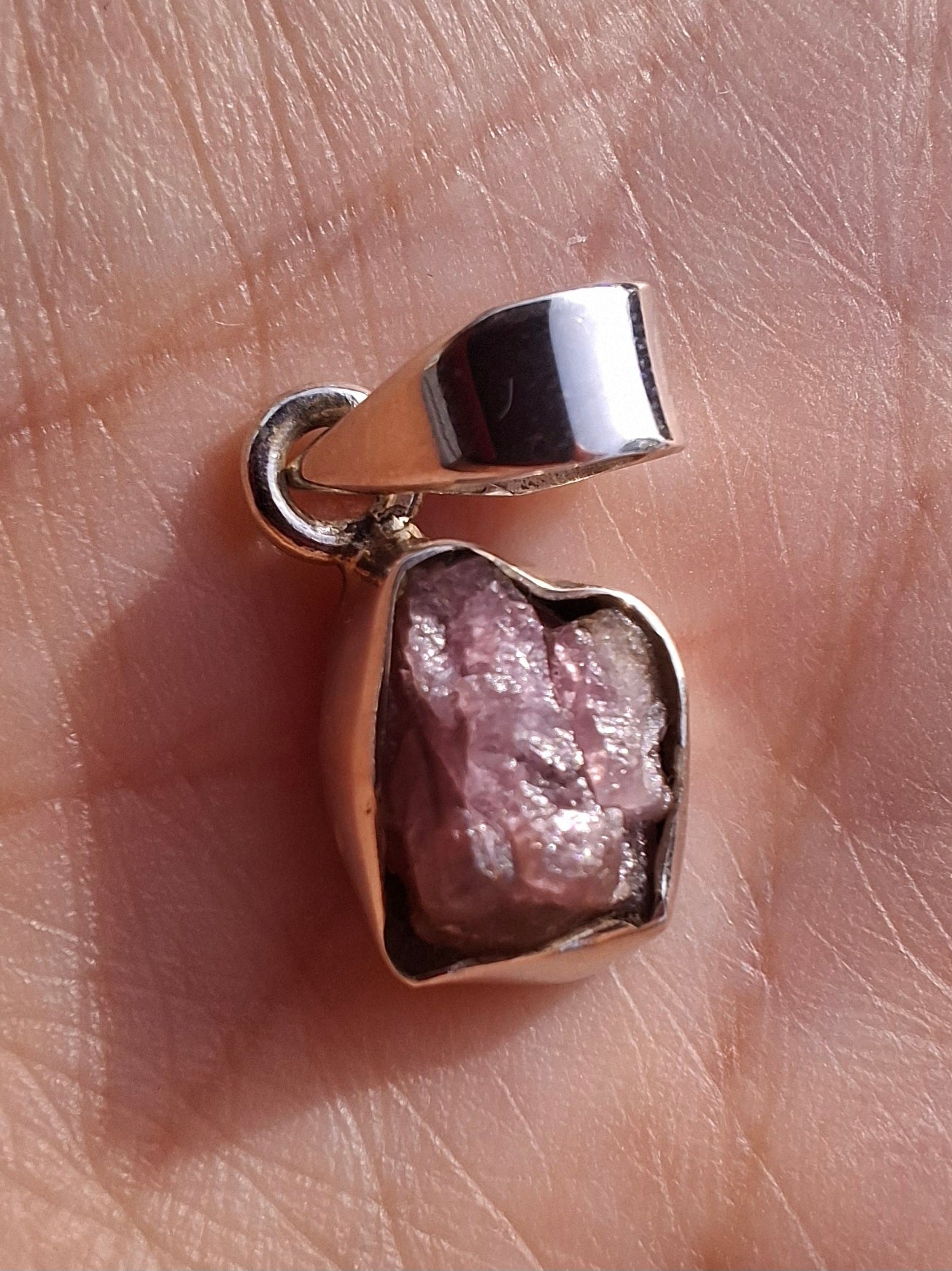 Pink Tourmaline Pendant, 925 Silver, Crystal (Ref: PT73)