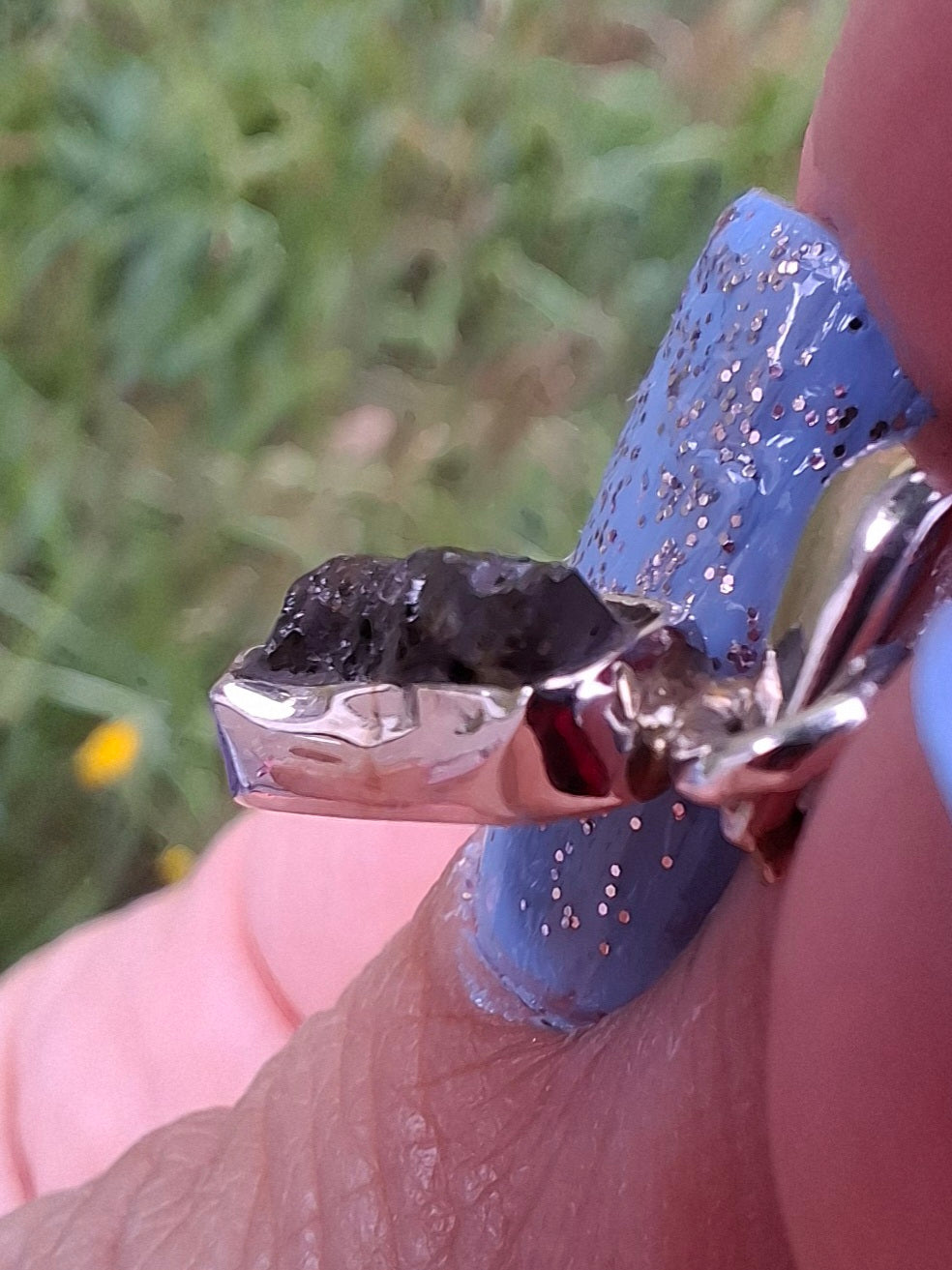 Moldavite Pendant, 925 Silver, Tektite (Ref: P39)
