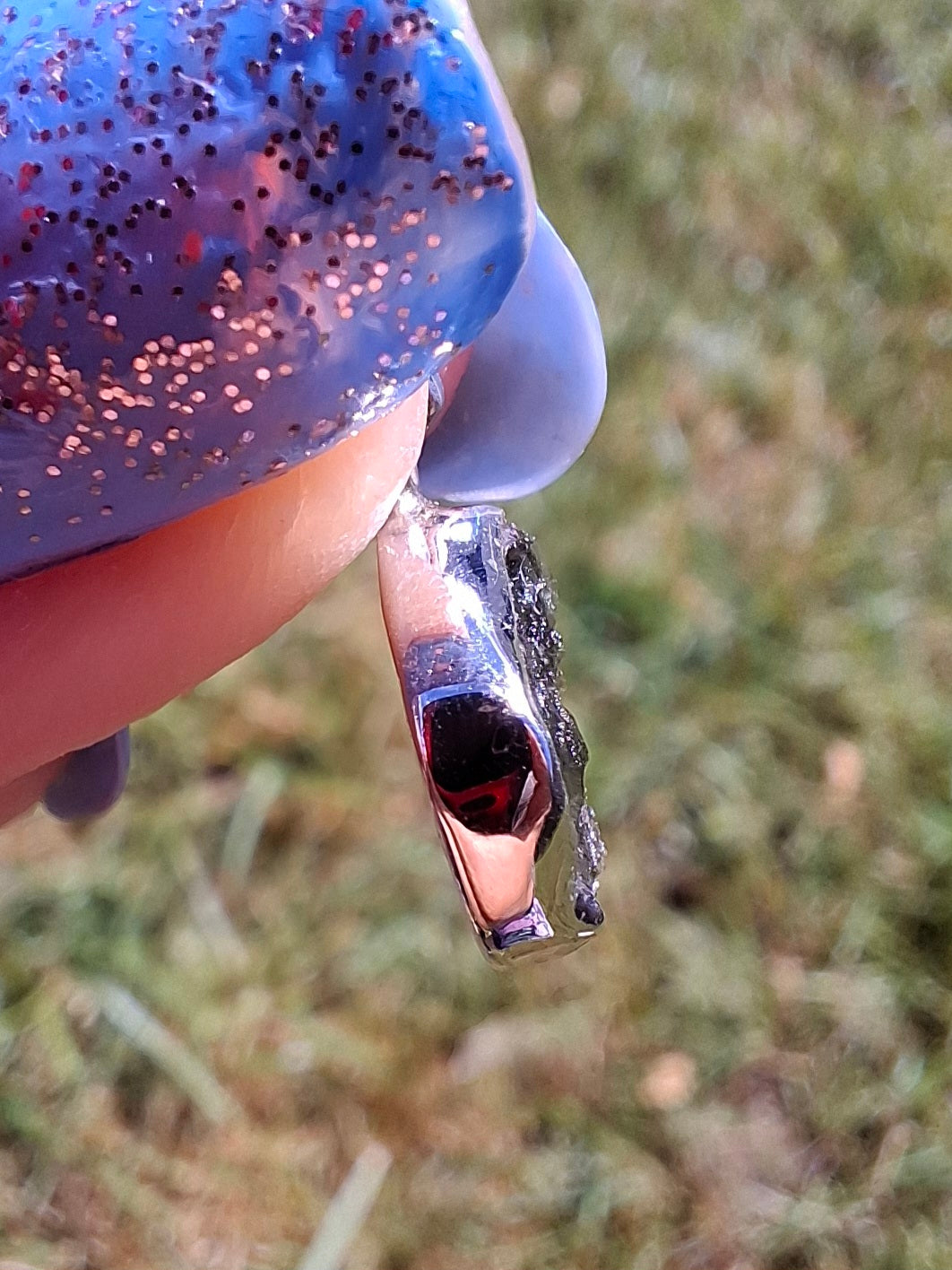 Moldavite Pendant, 925 Silver, Tektite (Ref: P76)