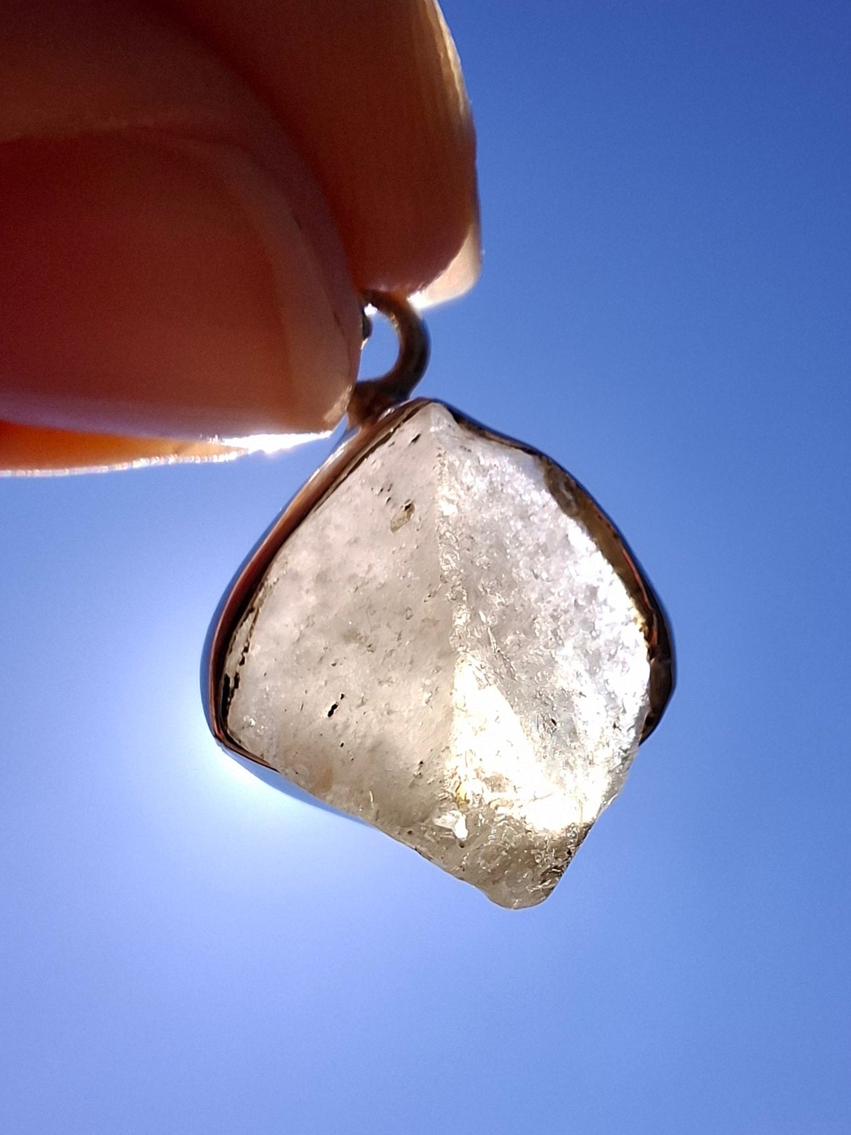 Libyan Desert Glass Pendant, 925 Silver, Tektite (Ref: LP104)