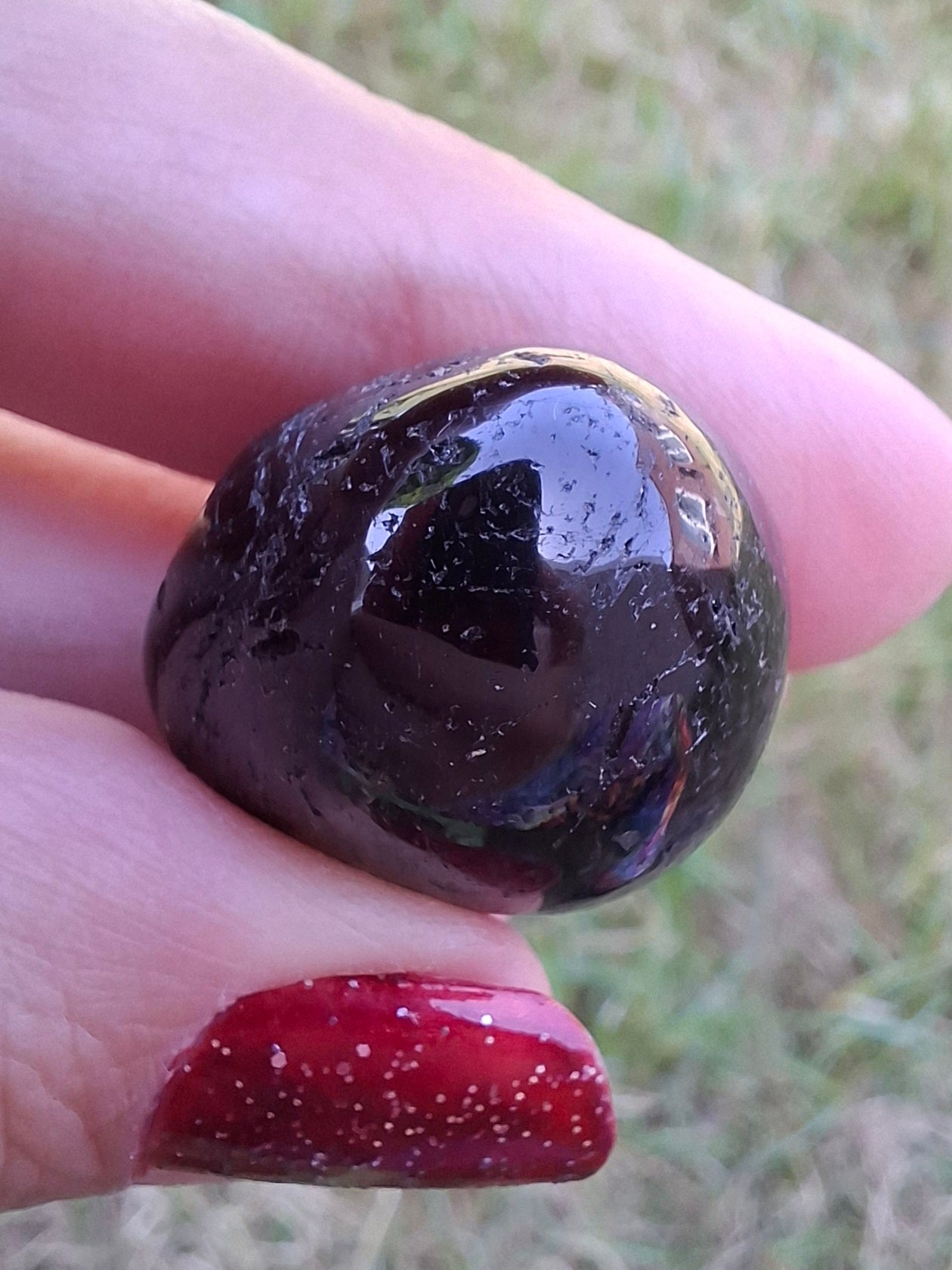 Black Tourmaline, Tumble Stone, Crystal (Ref: T217)