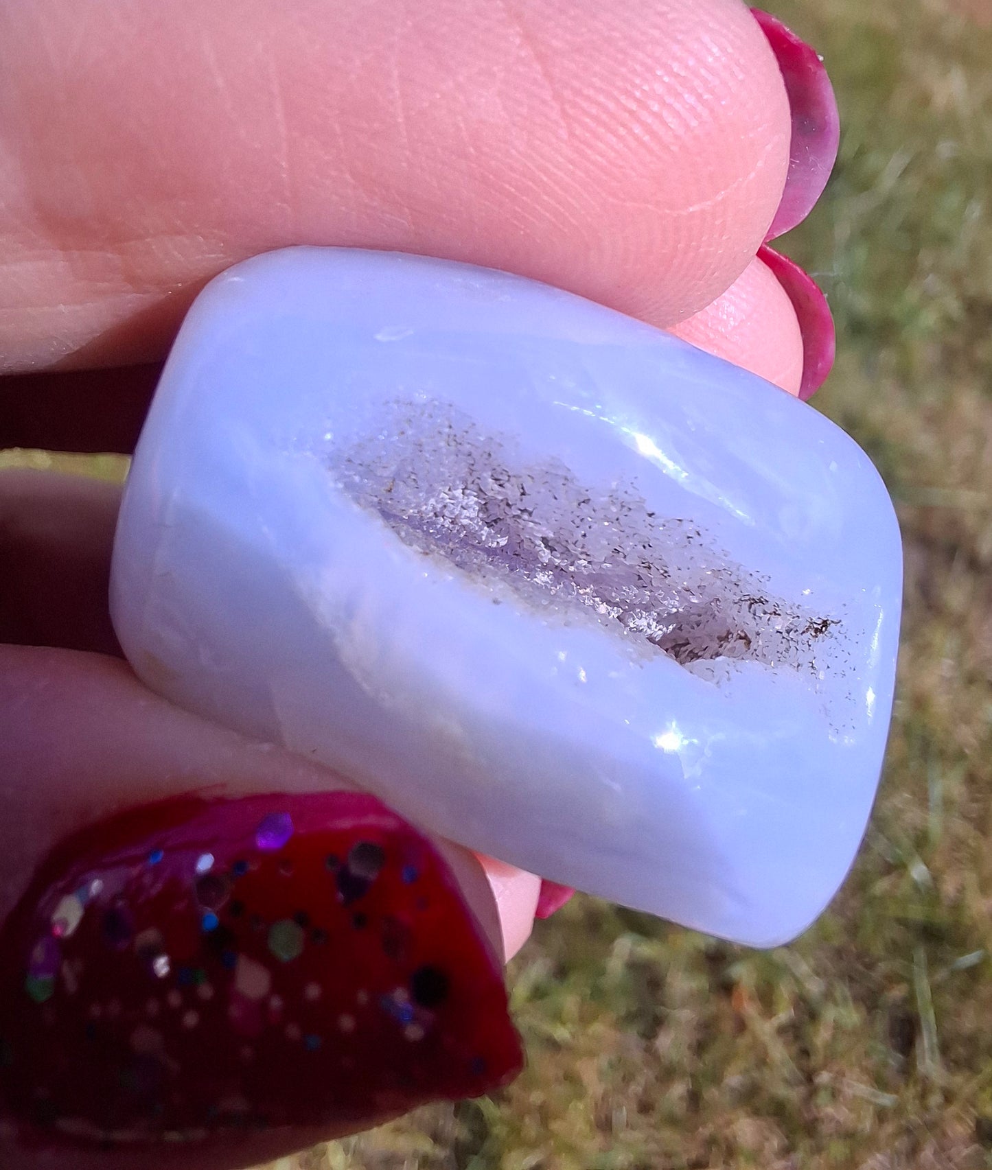 Blue Lace Agate, Tumble Stone, Crystal (Ref: T138)