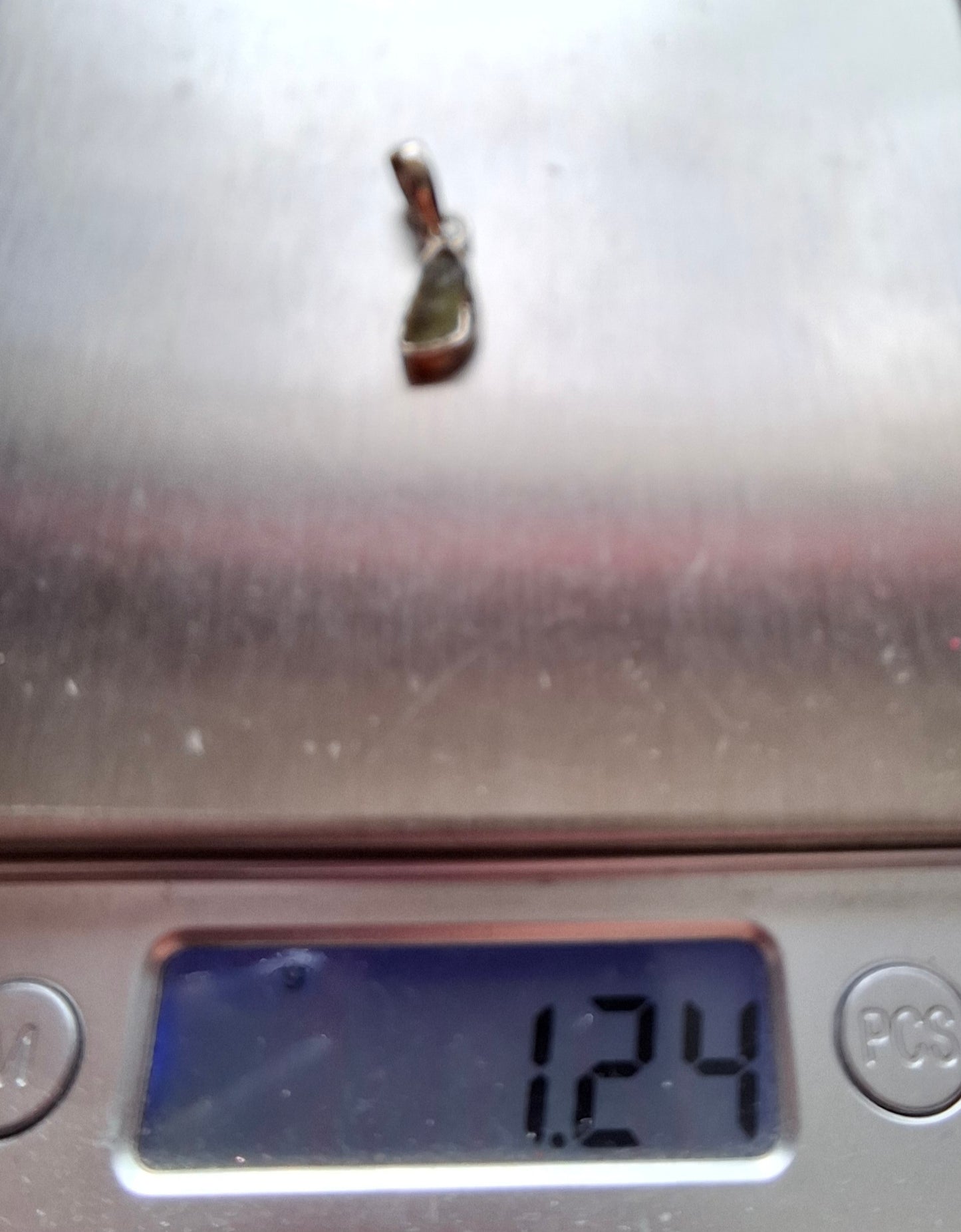 Moldavite Pendant, 925 Silver, Tektite (Ref: P46)
