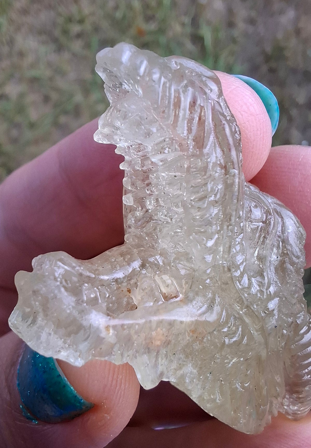 Libyan Desert Glass DRAGON HEAD carving, 22.42g, Tektite (Ref: Dragon 2)