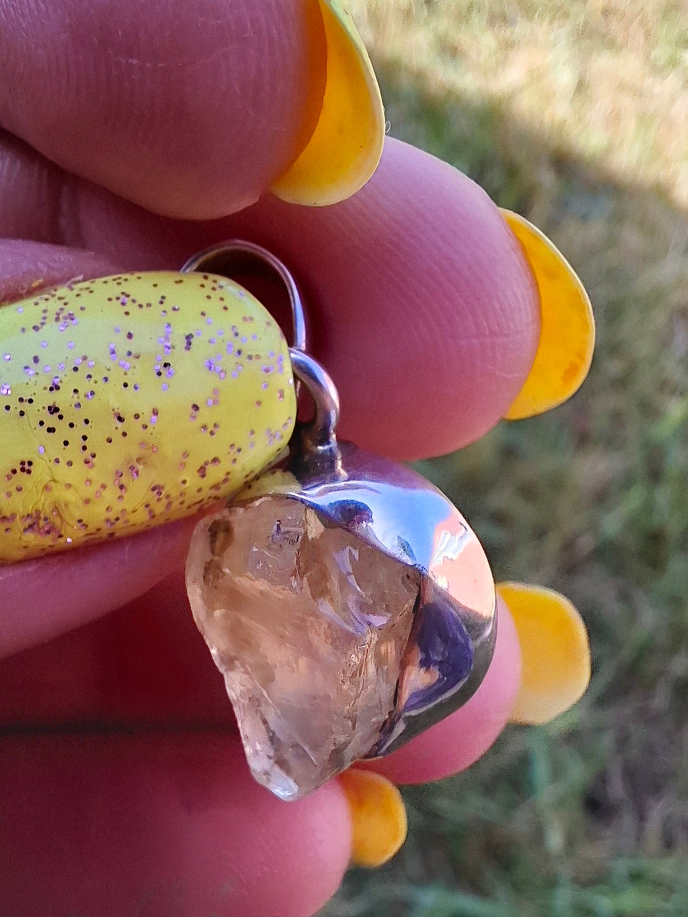 Libyan Desert Glass Pendant, 925 Silver, Tektite (Ref: LP107)