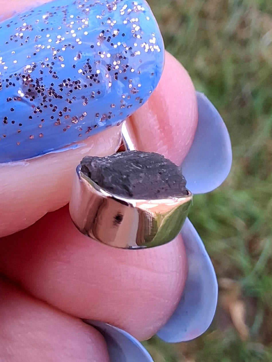 Moldavite Pendant, 925 Silver, Tektite (Ref: P60)