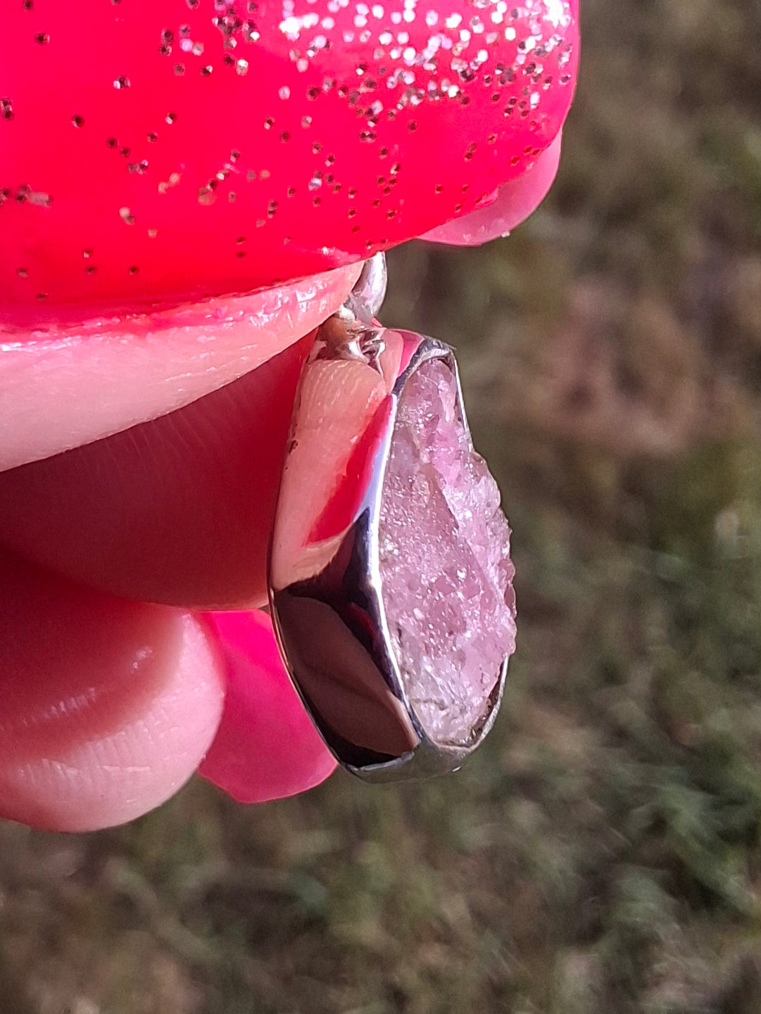 Pink Tourmaline Pendant, 925 Silver, Crystal (Ref: PT30)