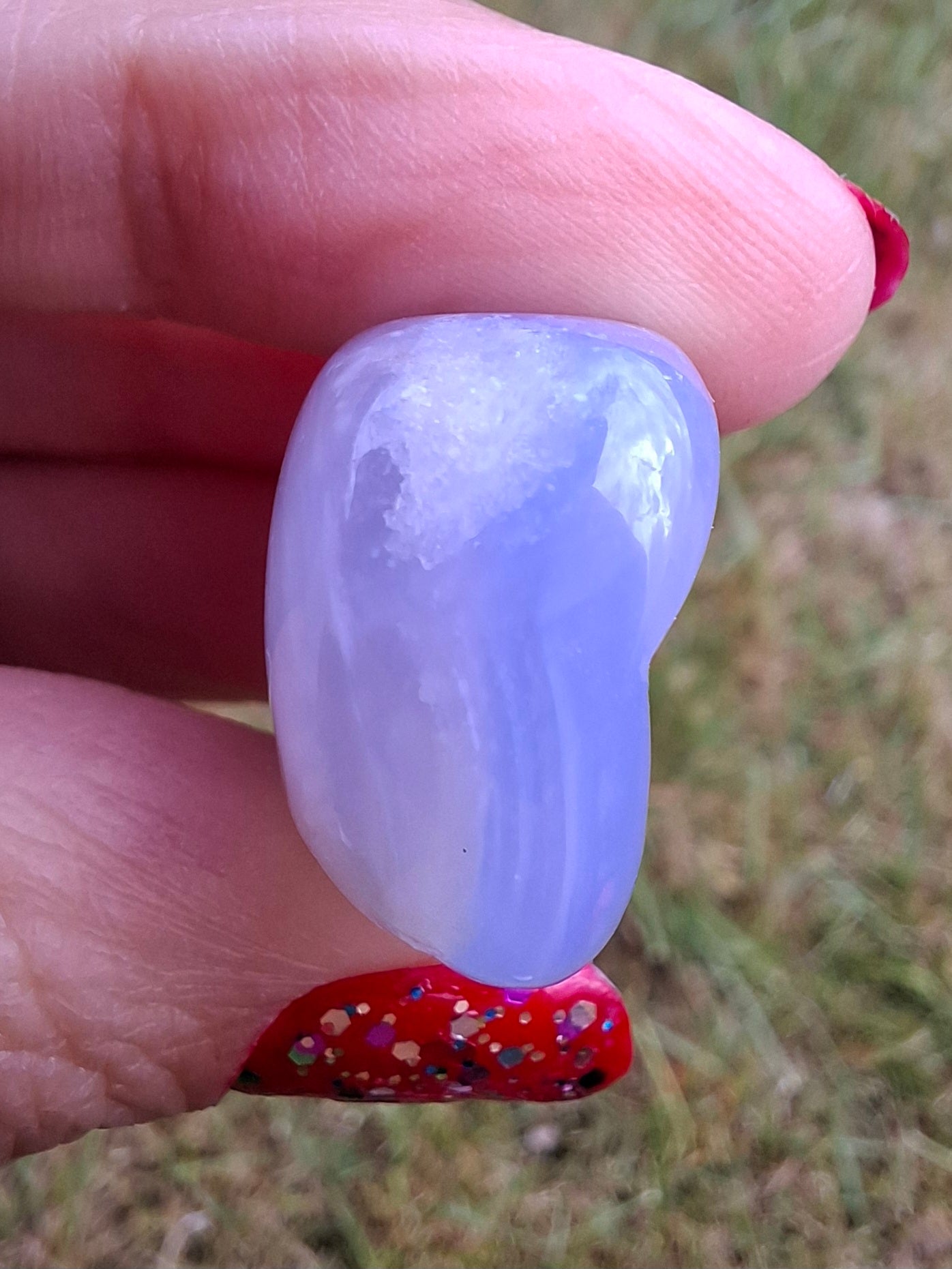 Blue Lace Agate, Tumble Stone, Crystal (Ref: T137)