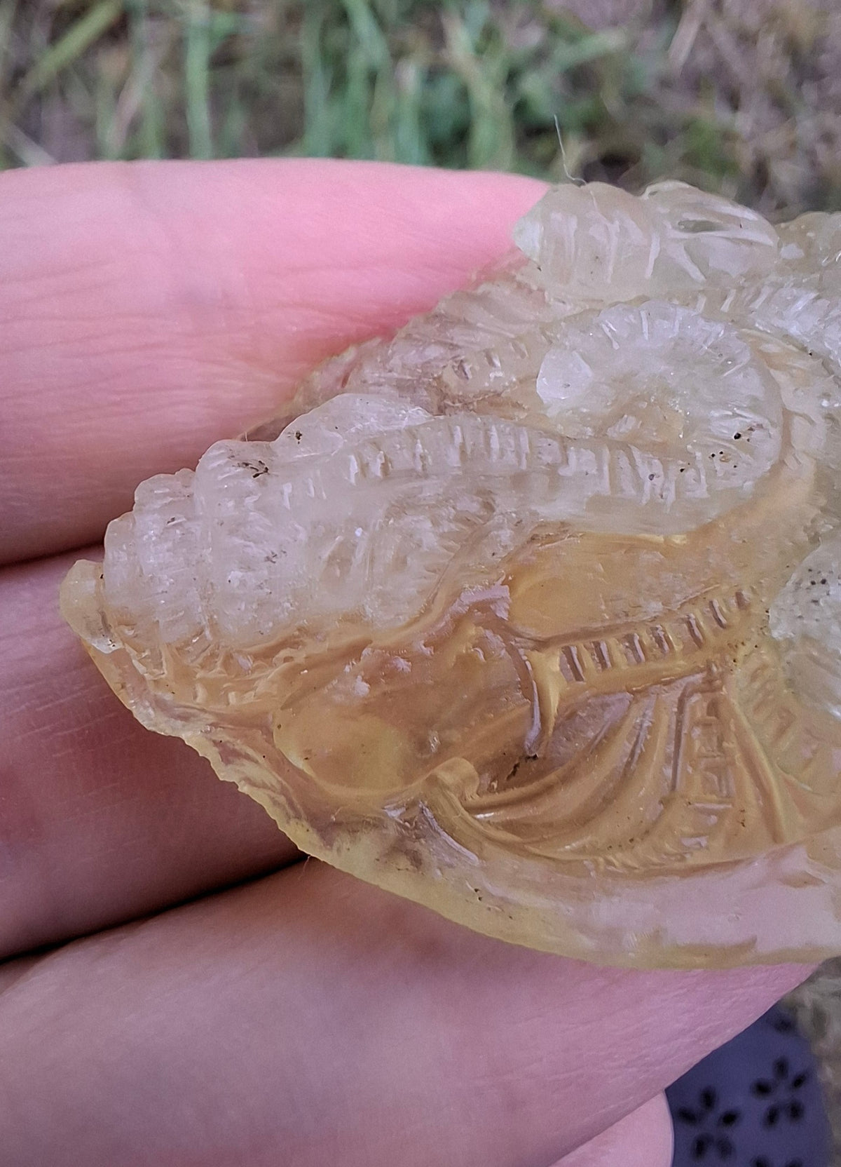 Libyan Desert Glass carving, GANESHA, 26.47g, Tektite (Ref: Ganesha1)