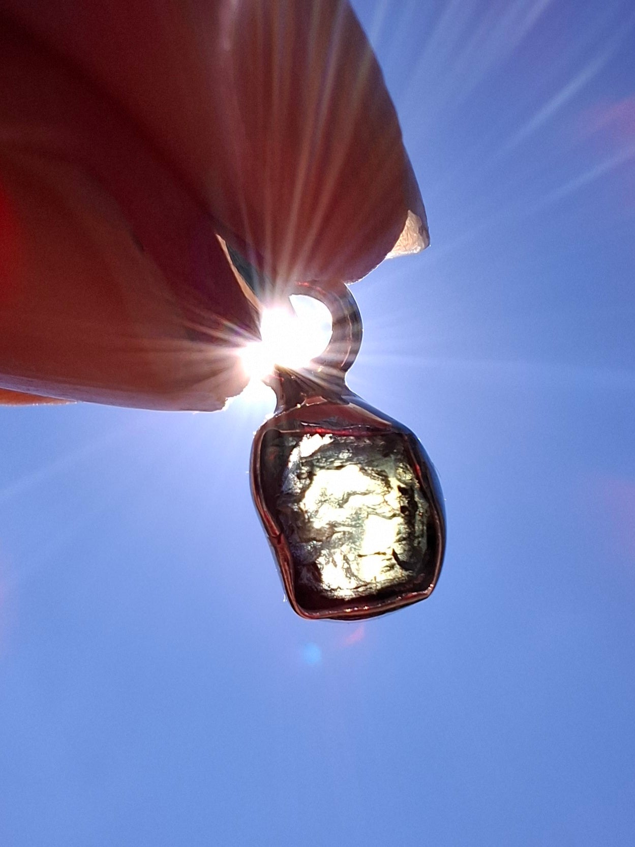 Moldavite Pendant, 925 Silver, Tektite (Ref: P53)